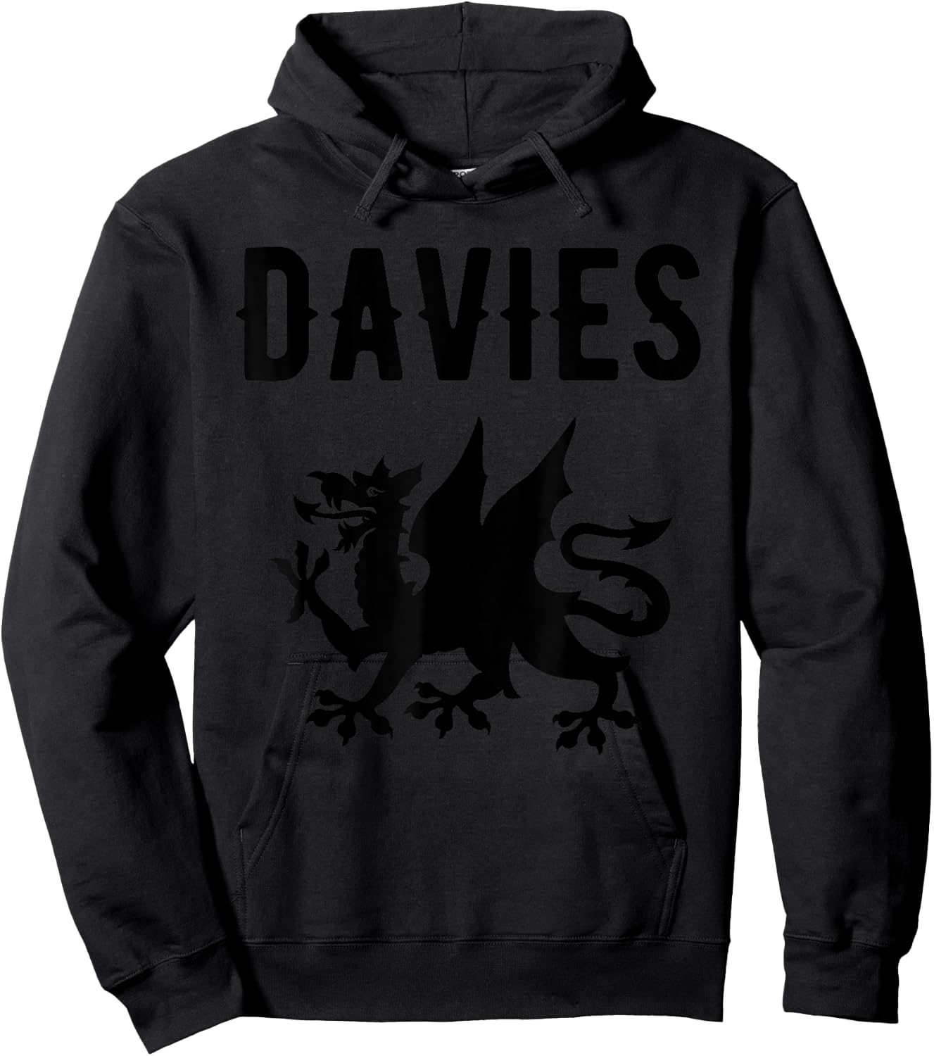 Davies Surname Welsh Family Name Wales Heraldic Dragon Hoodie - Hoodie | Black