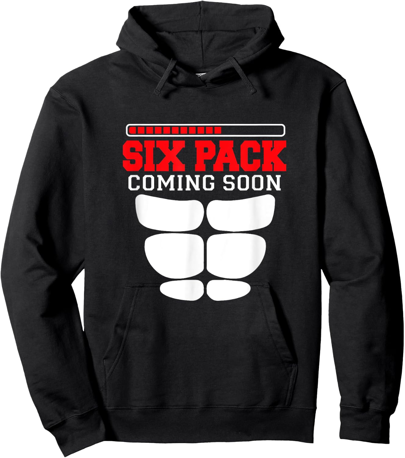 Funny Sports Body Fitness - Six Pack Coming Soon Hoodie - Hoodie | Black