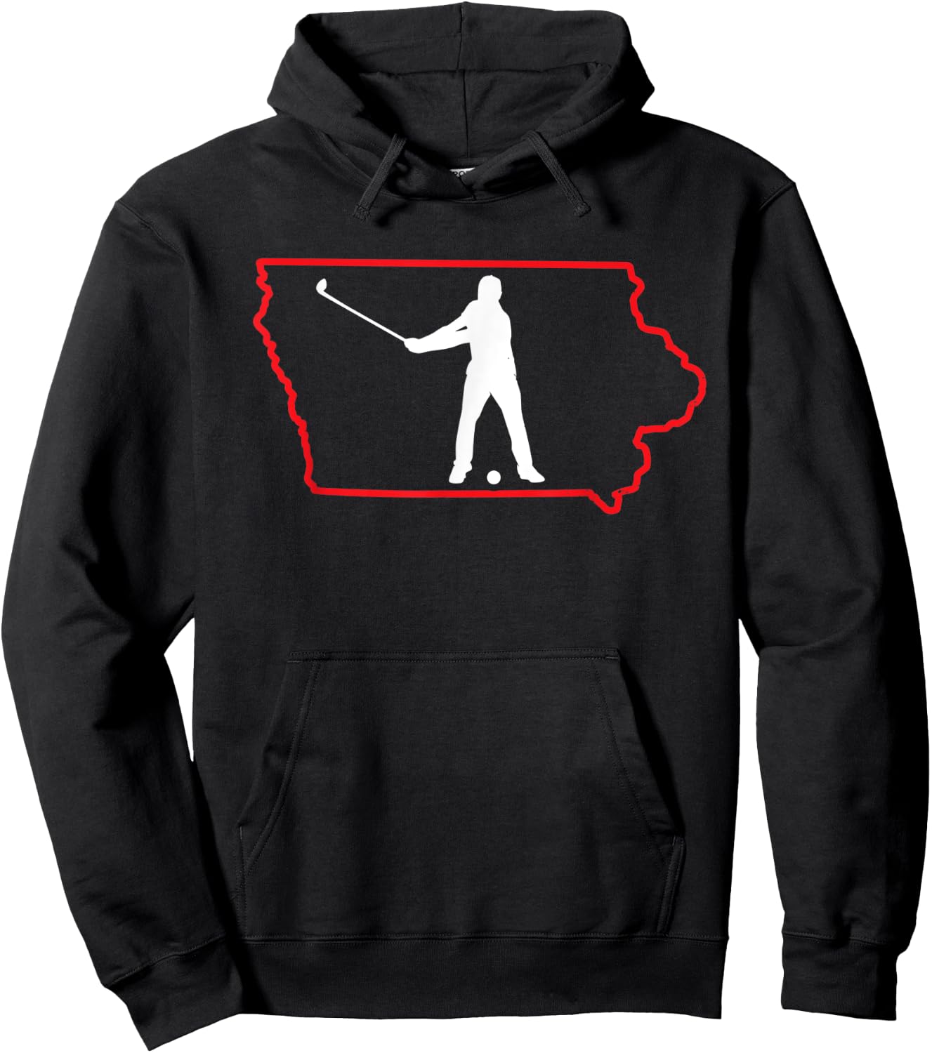Iowa Golfer Iowa Map State Golf Player Golf Lover Golfing Hoodie - Hoodie | Black