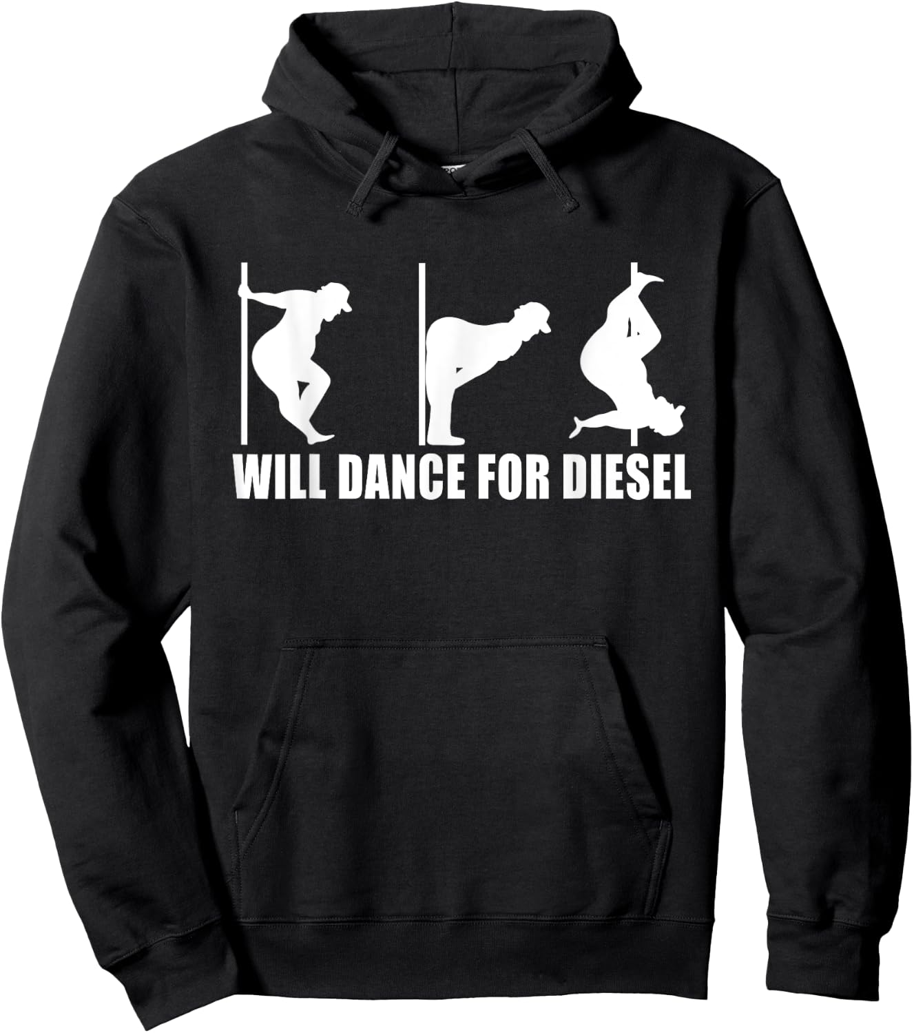 Will Dance For Diesel Funny Father's Day Dad Pole Dance Hoodie - Hoodie | Black
