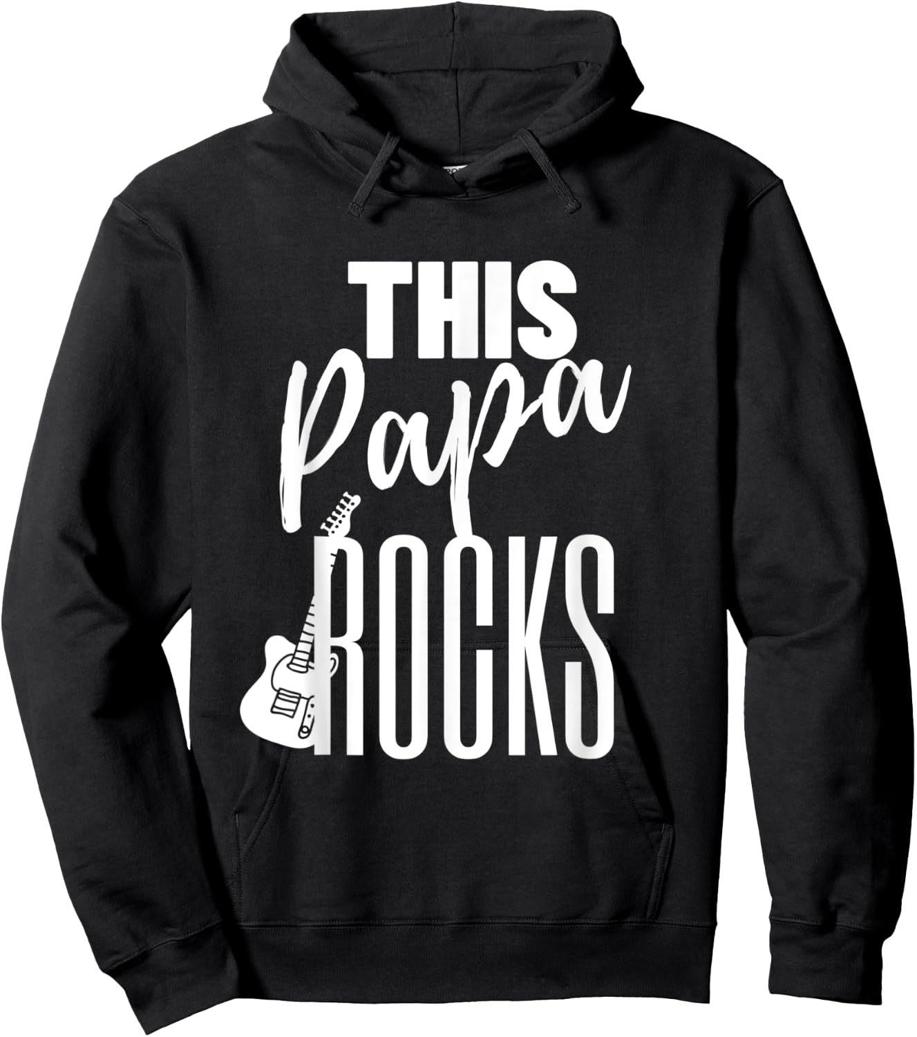 This Papa Rocks Guitar Player Rock n Roll - Guitar Hoodie - Hoodie | Black