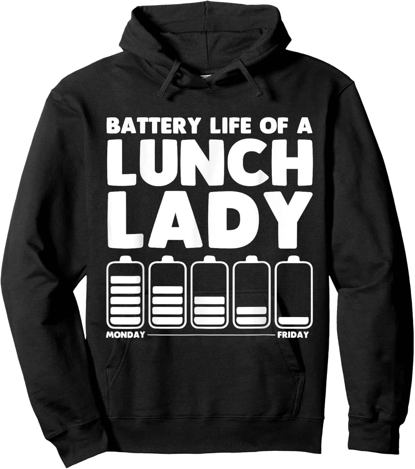 Funny Lunch Lady Art Women Cafeteria Lunch Monitor Hoodie - Hoodie | Black