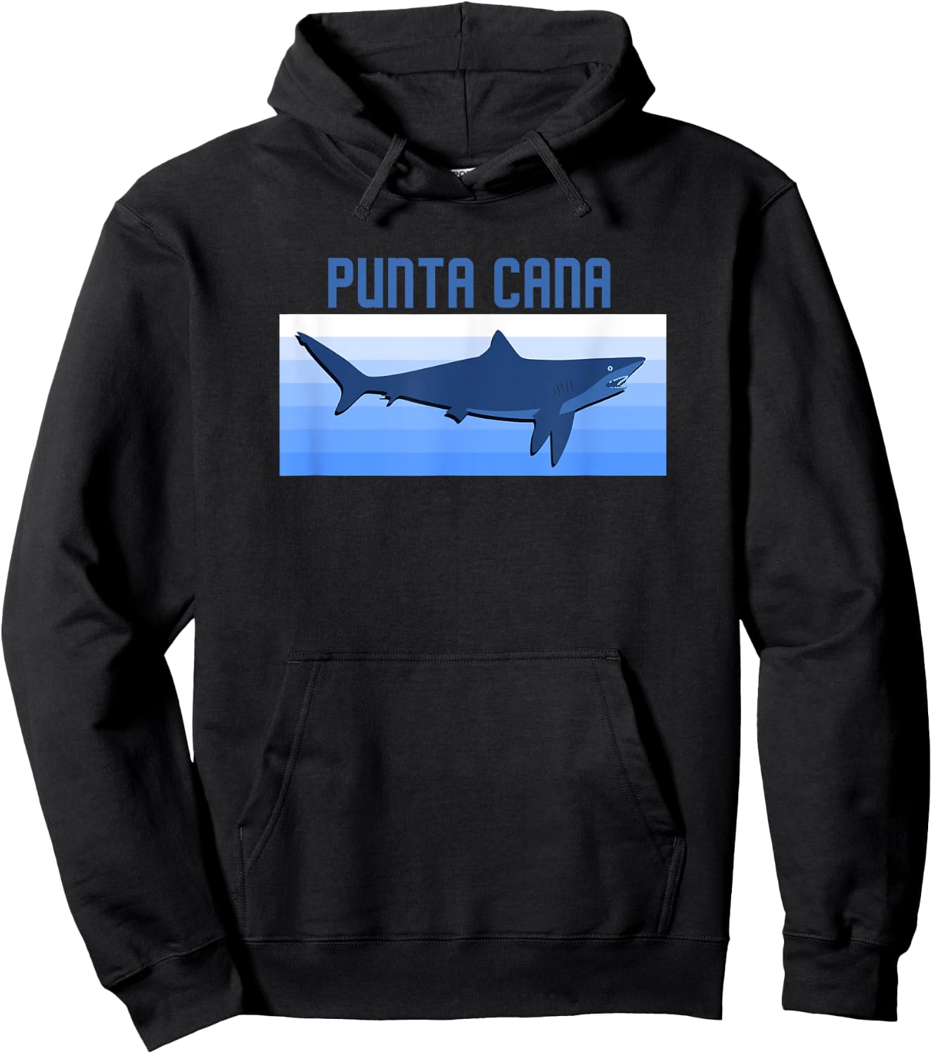 Punta Cana Dominican Republic Retro Shark Souvenir Hoodie - Hoodie | Black