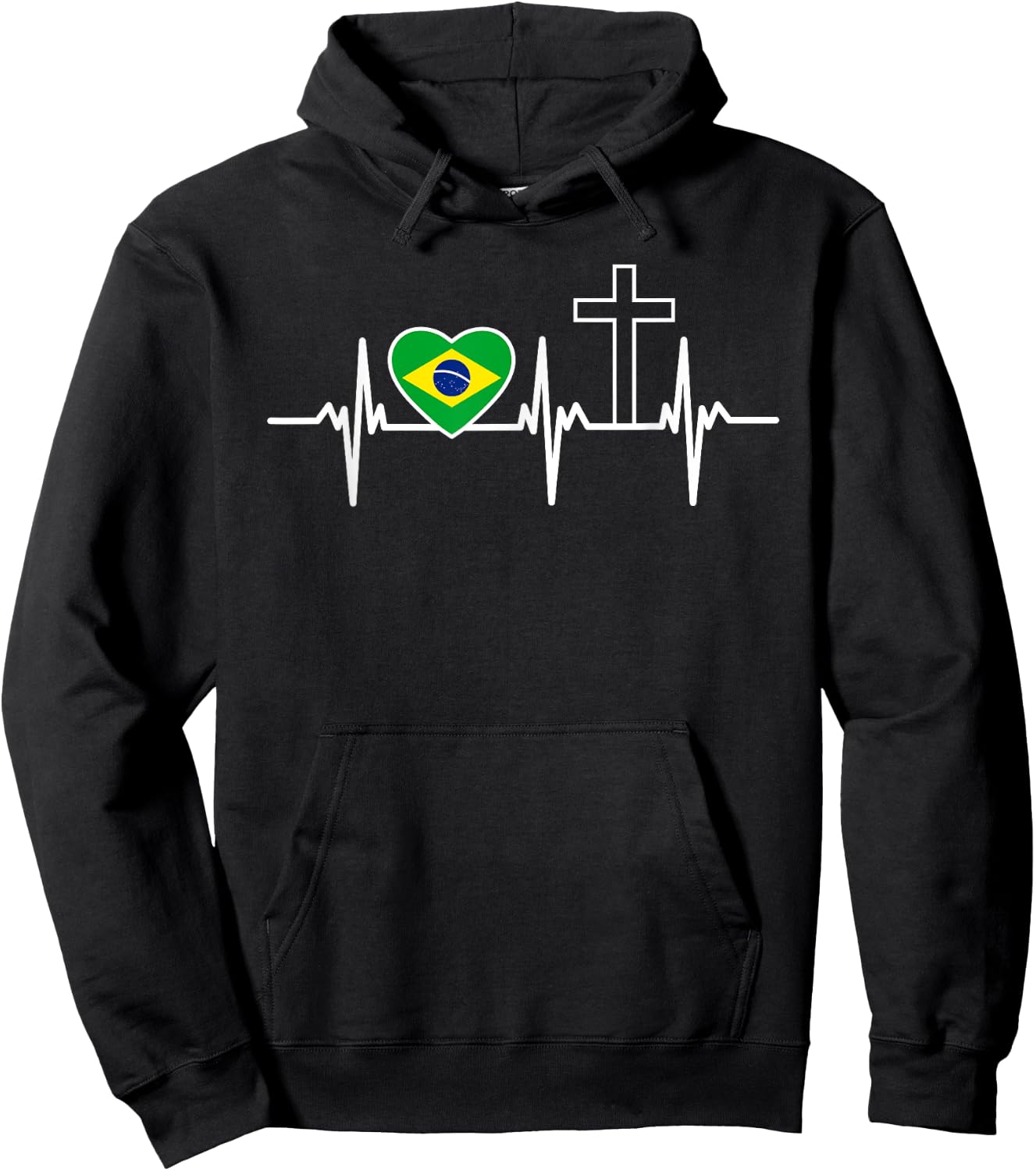 A Heart For Jesus And Brazil - Christian Clothing Hoodie - Hoodie | Black