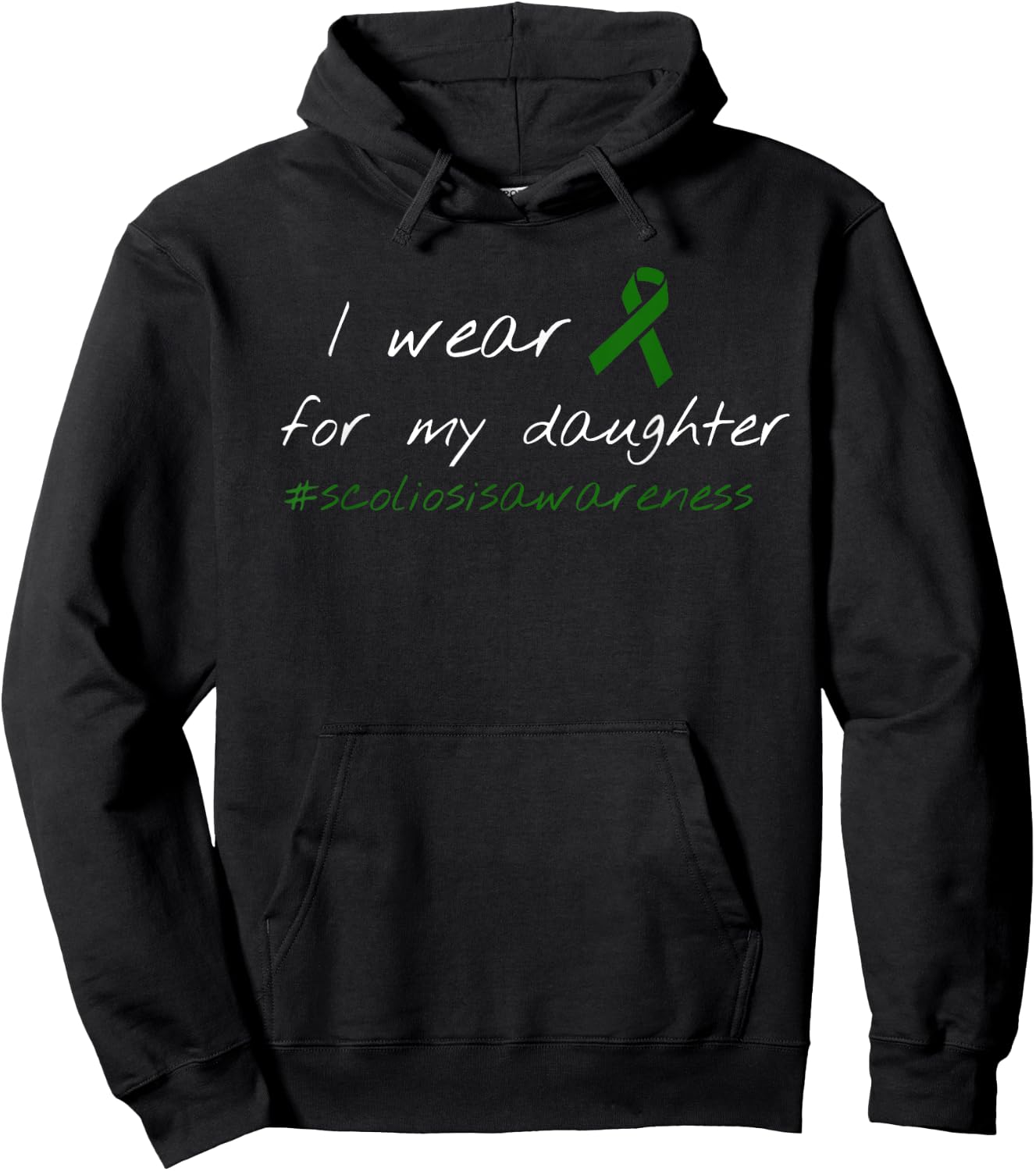 Scoliosis Wear Green For Daughter Mom Dad Support Hoodie - Hoodie | Black