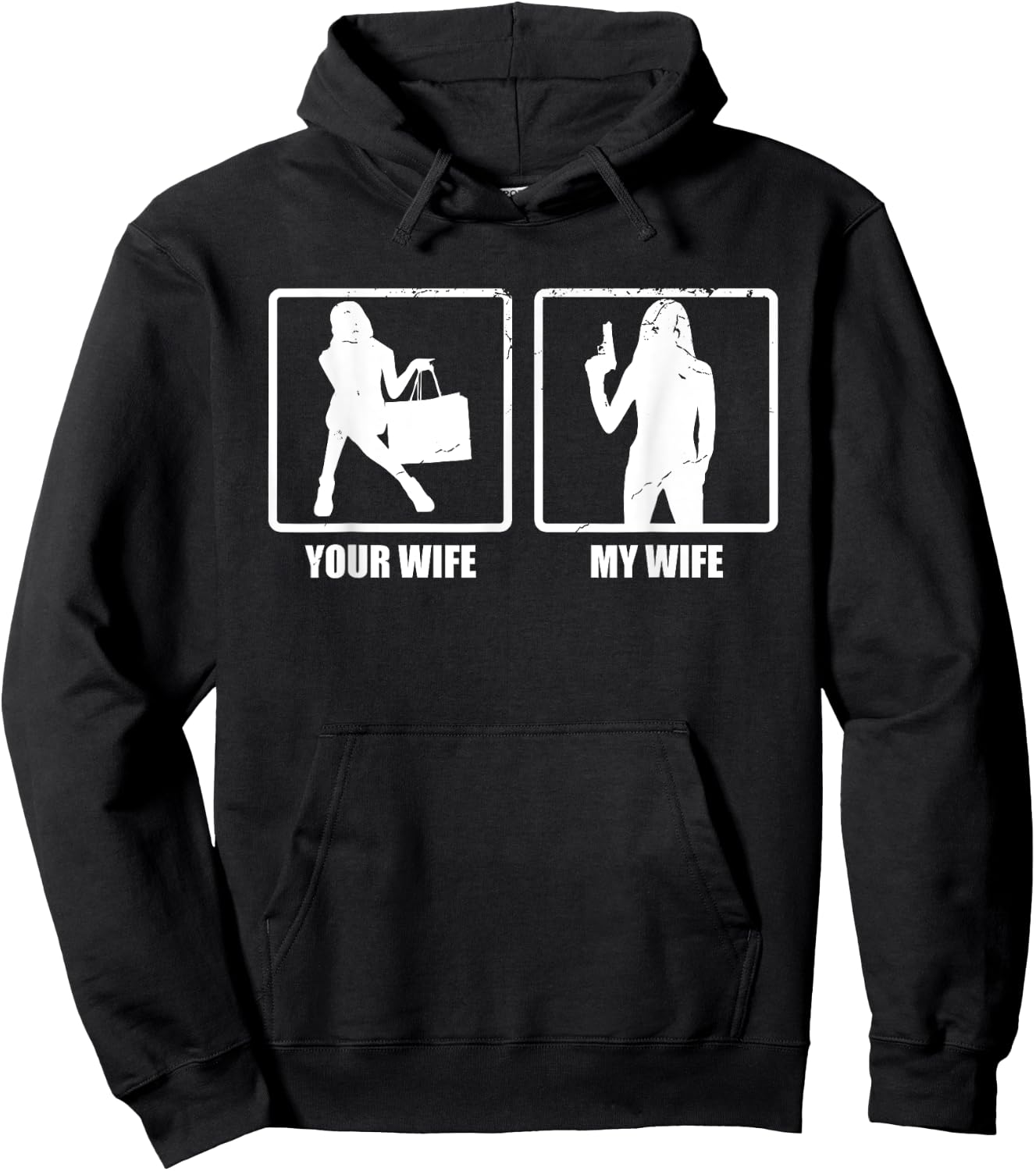Your Wife My Wife Gun Funny Valentines Day Gift T Shirt Hoodie - Hoodie | Black