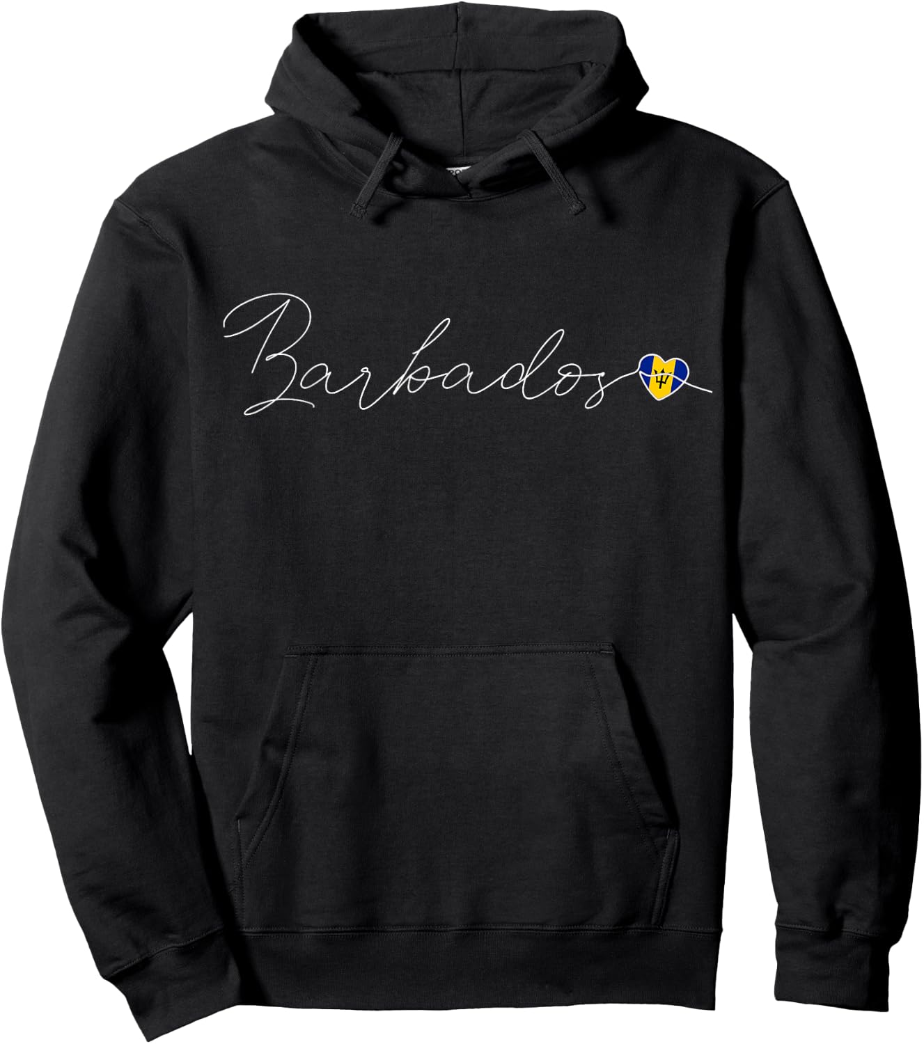 Barbados Simple Love Barbadian Flag Heart on Barbados Hoodie - Hoodie | Black