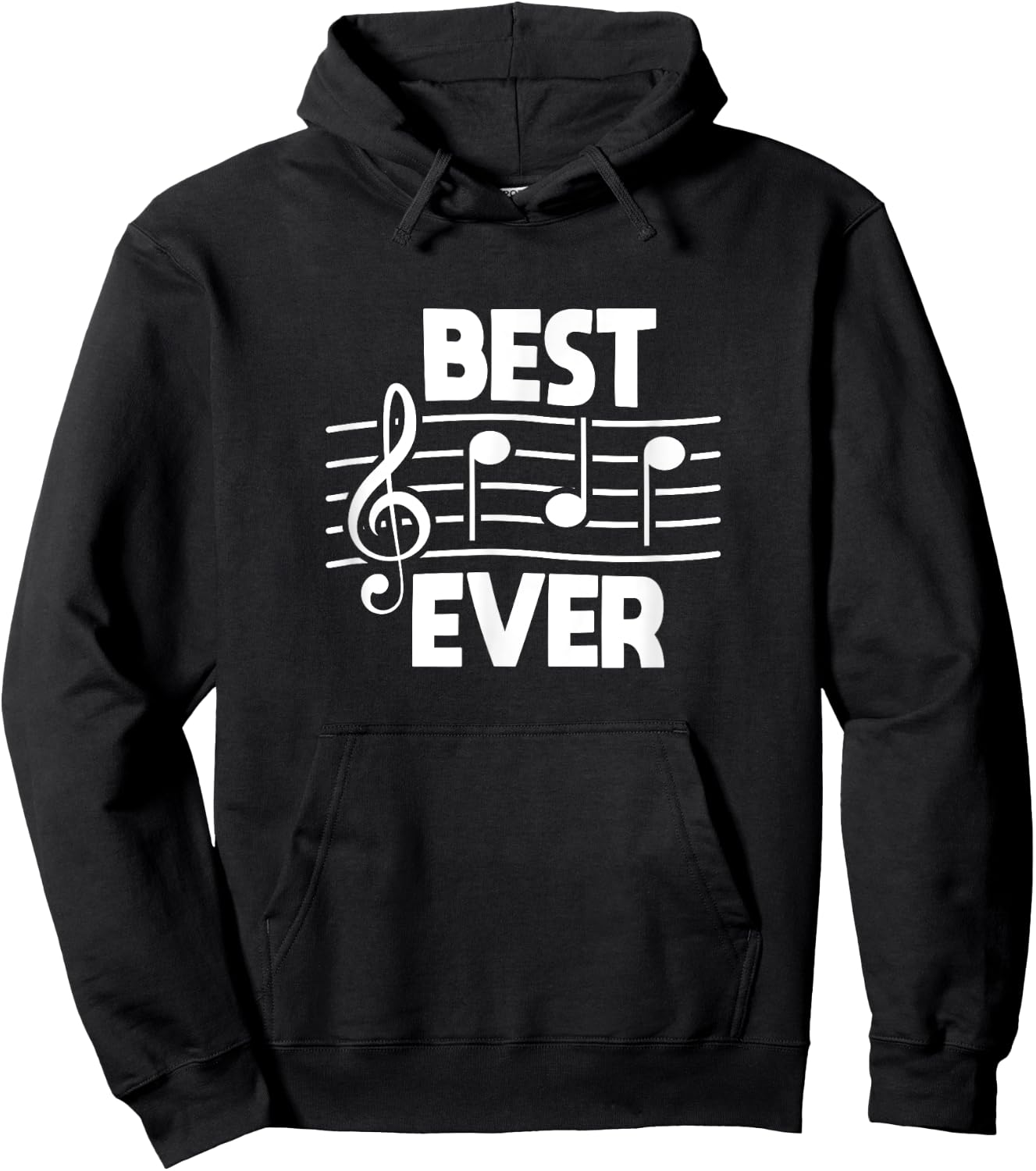 Best Dad Ever Music Notes Daddy Musician Father's Day Hoodie - Hoodie | Black