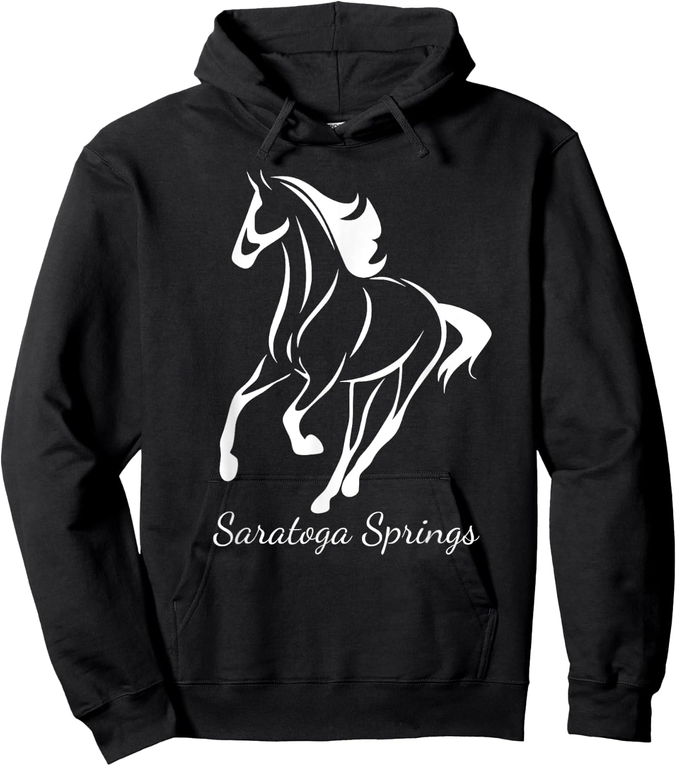 Saratoga Springs Upstate New York Horse Racing Hoodie - Hoodie | Black
