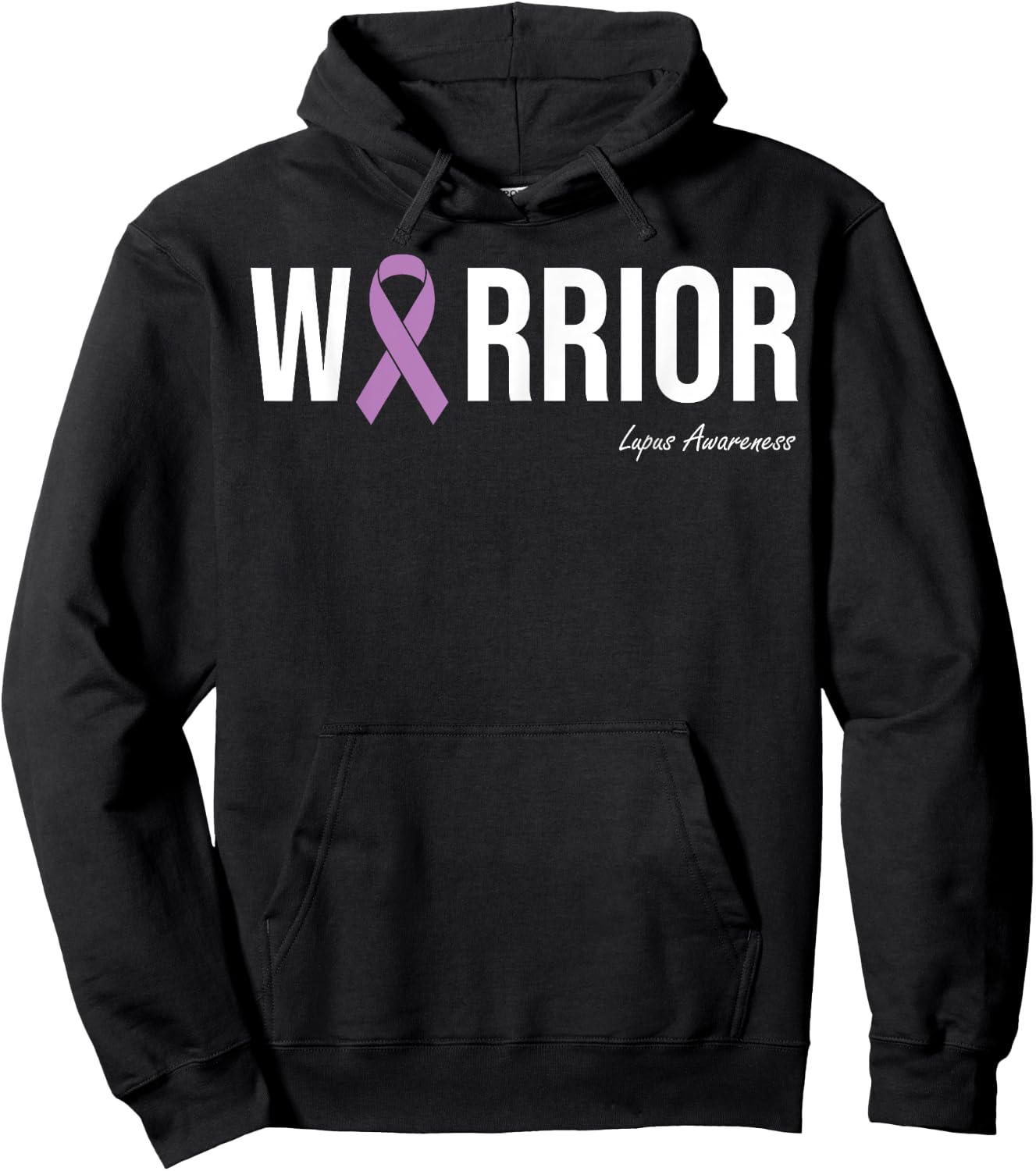 Lupus Awareness Purple Ribbon Hoodie - Hoodie | Black