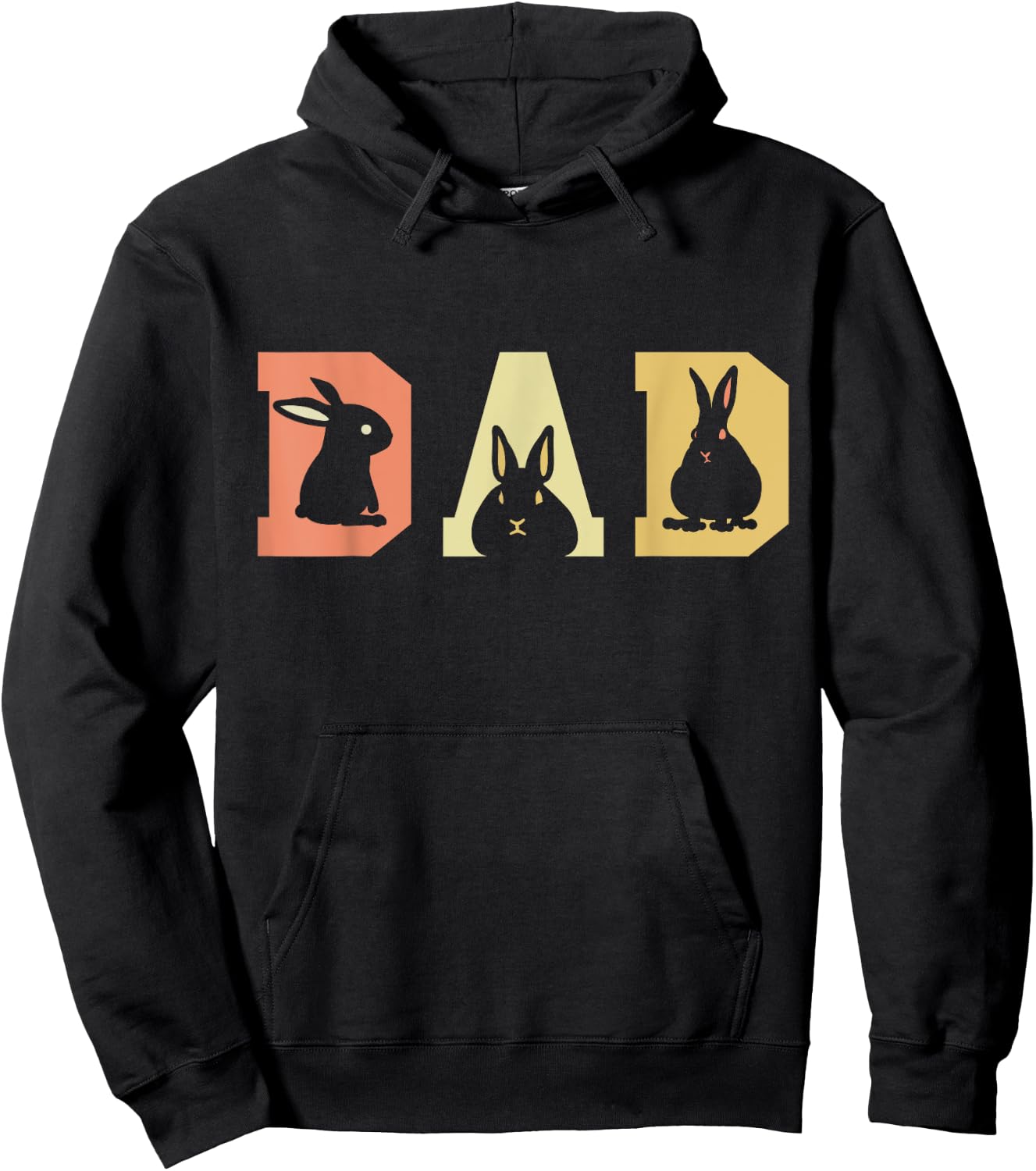 Rabbit Dad Best Dad Ever Fatherhood Bunny Lover Bunnies Hoodie - Hoodie | Black