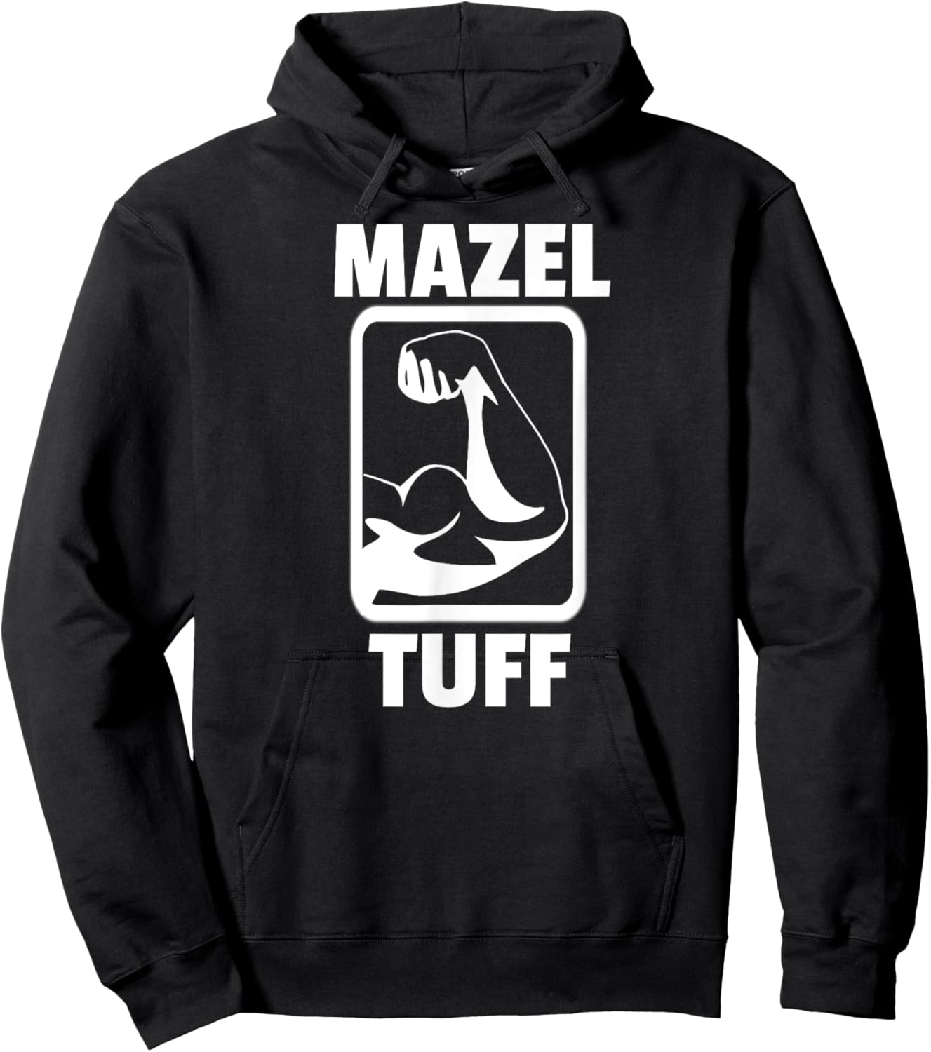 Mazel Tuff Funny Jew Gift Jewish Workout Gym Strong Hoodie - Hoodie | Black