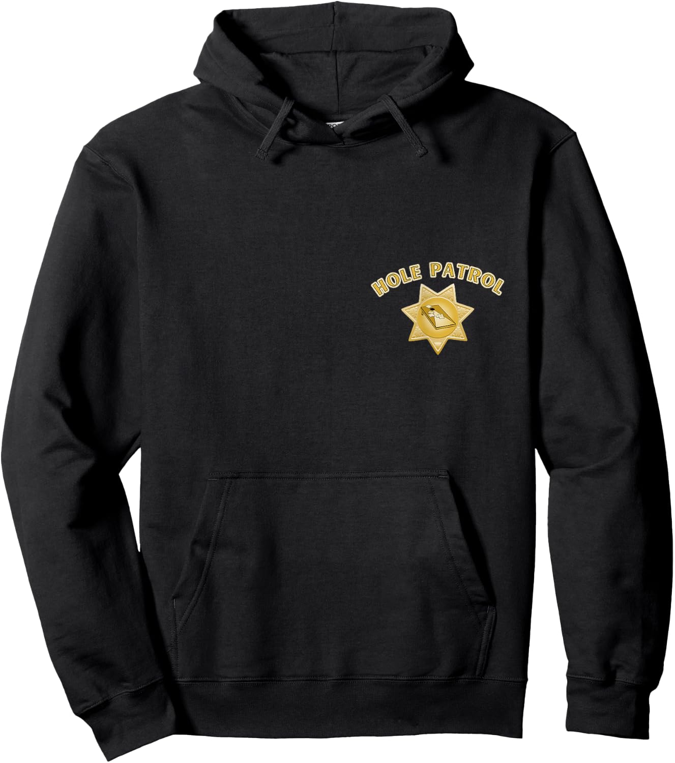 Hole Patrol Cornhole Funny Sheriff Star for a Cornstar Hoodie - Hoodie | Black