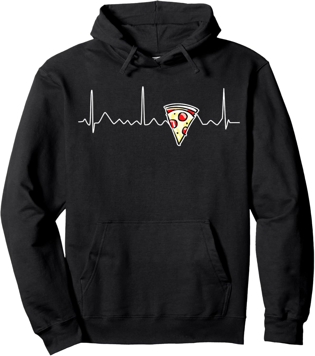 Funny Pizza Heartbeat - Funny Gift Pizza Lovers Hoodie - Hoodie | Black