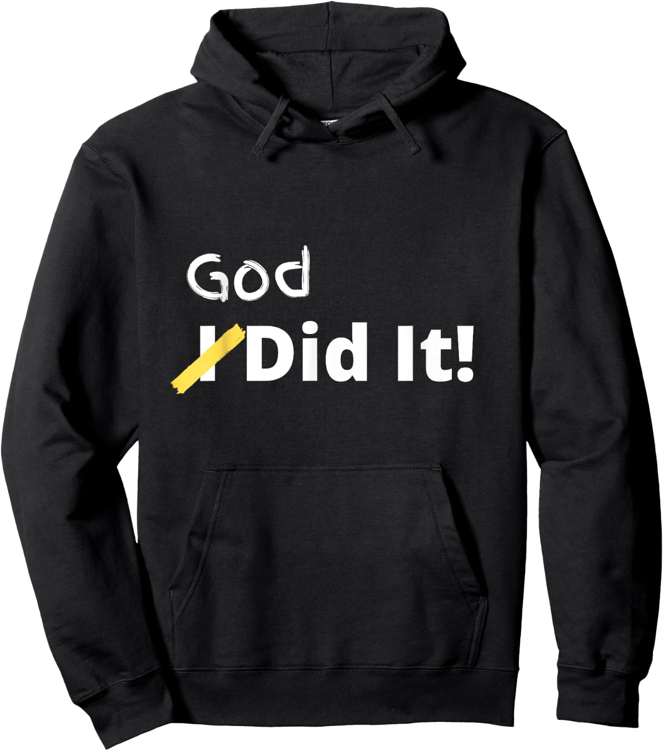 Cunningham God Did It Christian Black Small Letter Print Hoodie - Hoodie | Black
