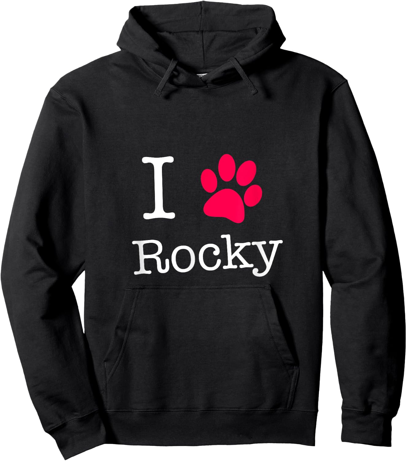 I Love Rocky Dog Name Gift Shirt for Dog Lovers Men Women Kids Hoodie - Hoodie | Black
