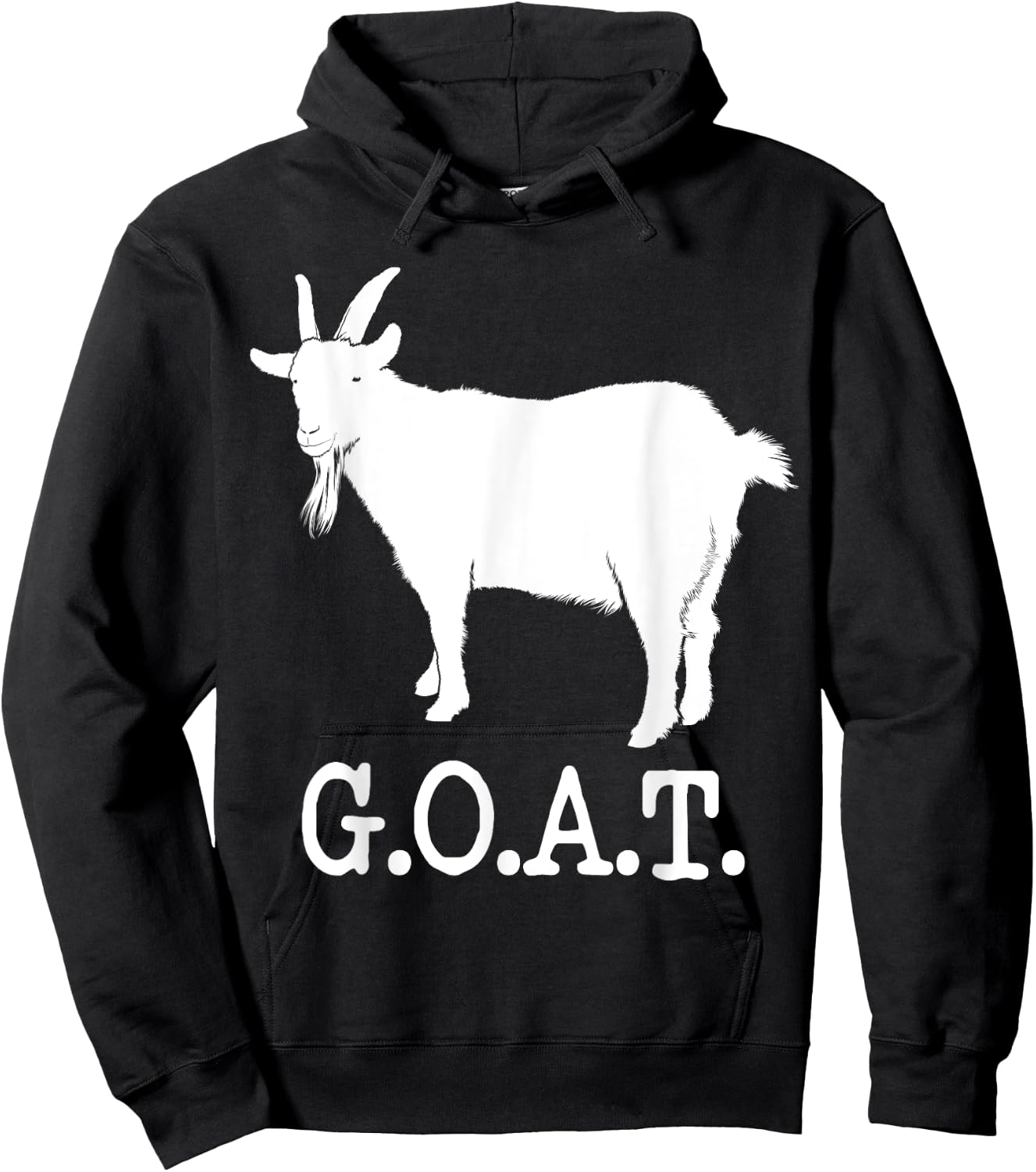 TICKLE G.O.A.T Greatest Of All Time Epic Black Modern Letter Print Hoodie - Hoodie | Black