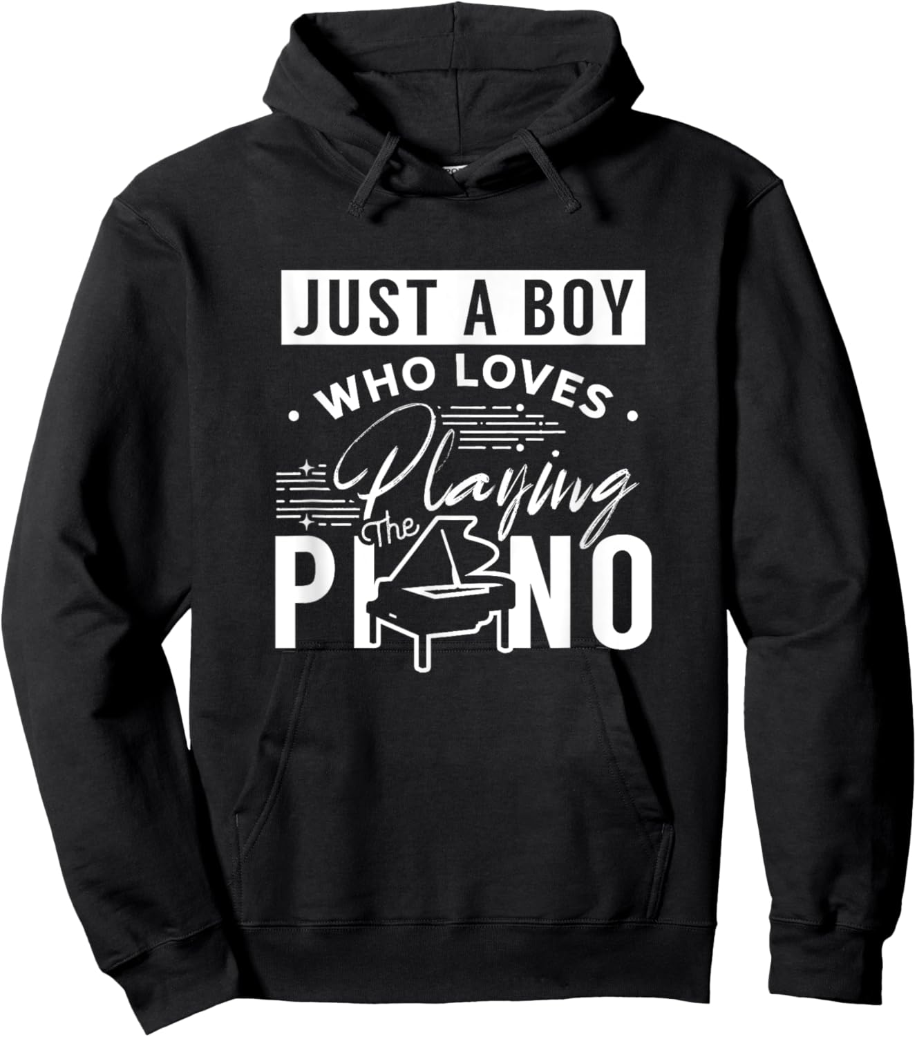 A Boy Who Loves Playing The Piano Pianist Musician Pianos Hoodie - Hoodie | Black