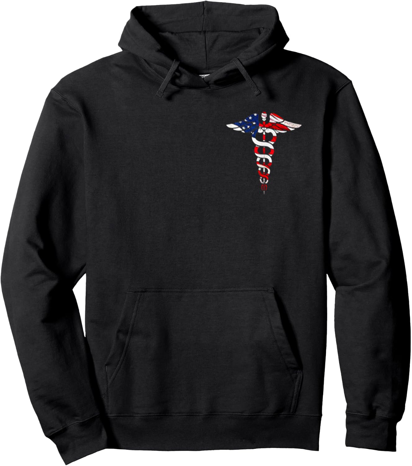 Funny Shirt Nurse Caduceus American flag Hot Trend Hoodie - Hoodie | Black