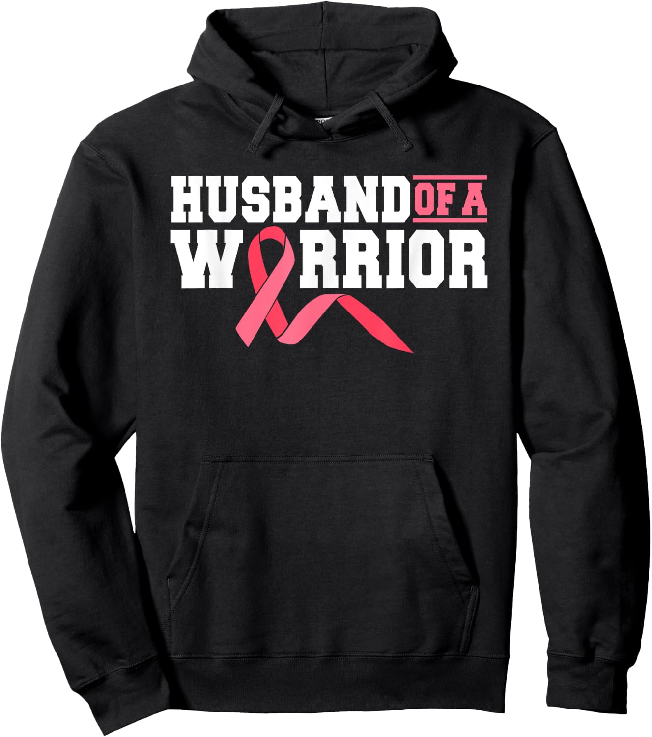 Husband Of A Warrior Breast Cancer Survivor Supporter Hoodie - Hoodie | Black