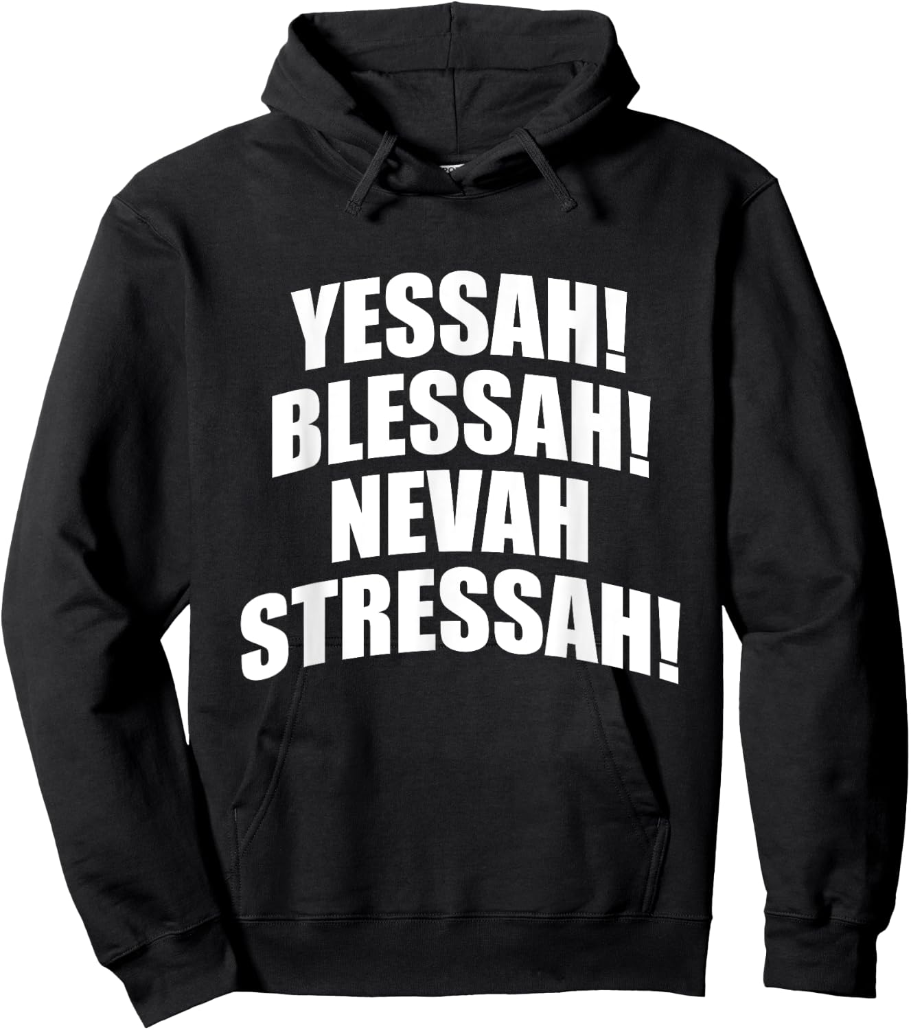 Yessah Blessah Nevah Stressah 808 Hoodie - Hoodie | Black