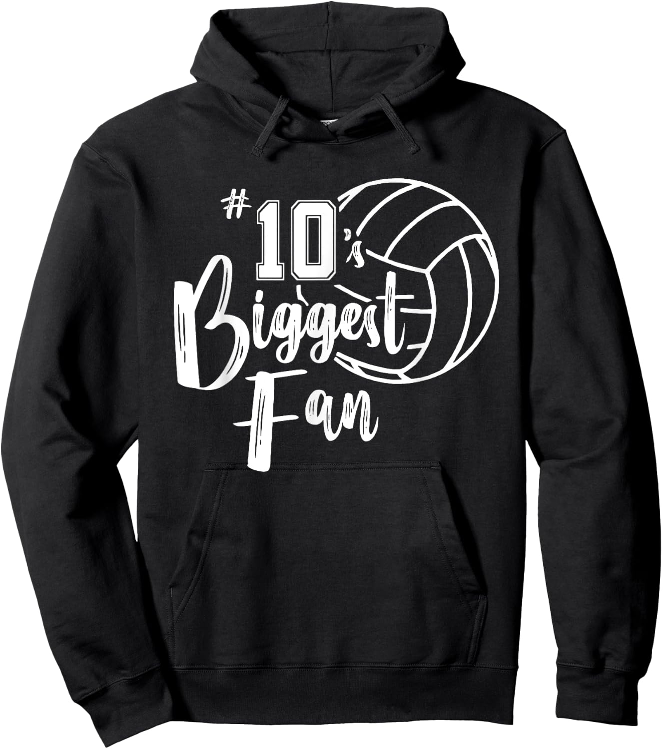Ten 10's Biggest Fan Shirt Volleyball Mom Volleyball Dad Hoodie - Hoodie | Black