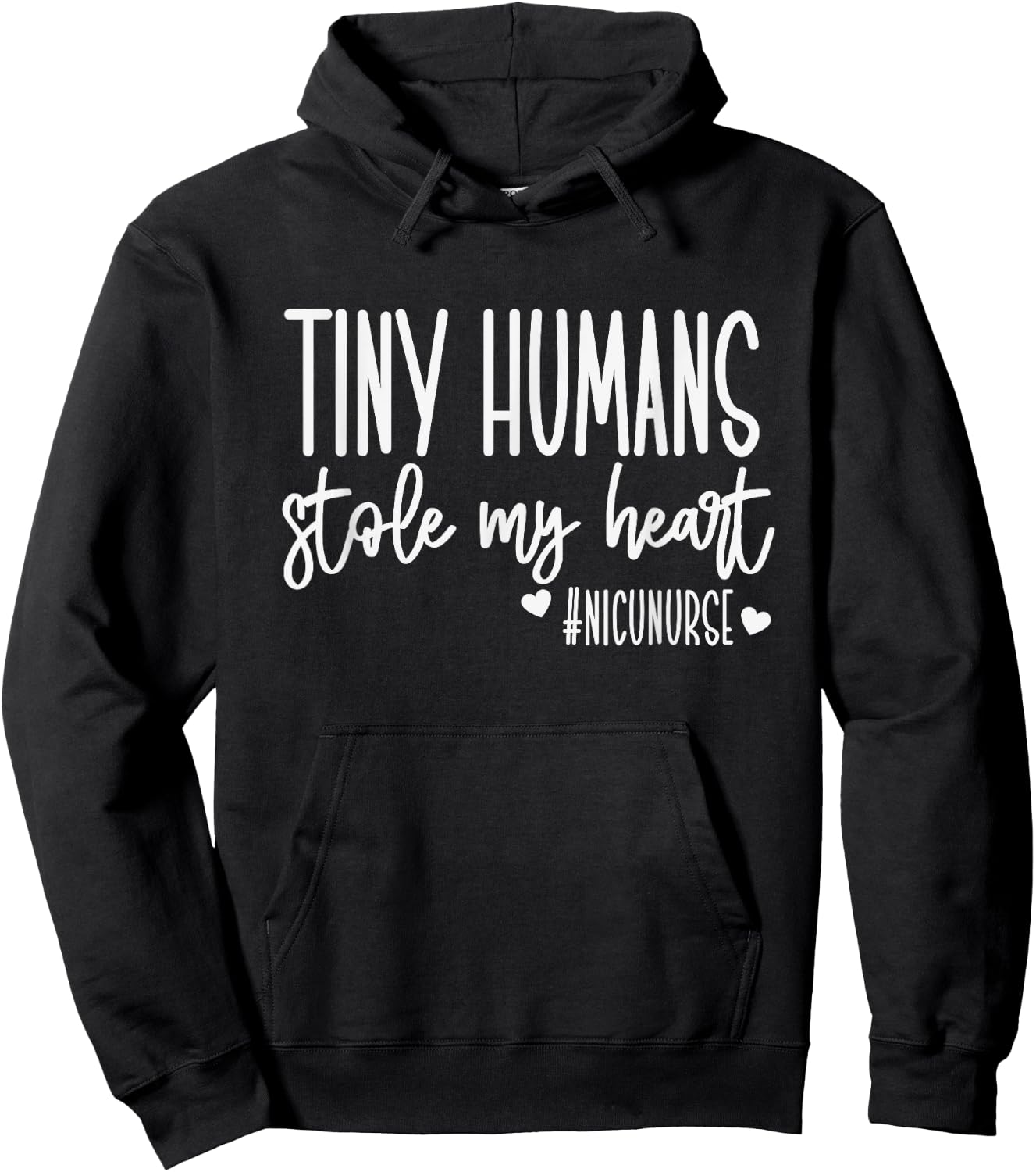 Tiny Humans Stole My Heart, Valentine's Day NICU Nurse Hoodie - Hoodie | Black