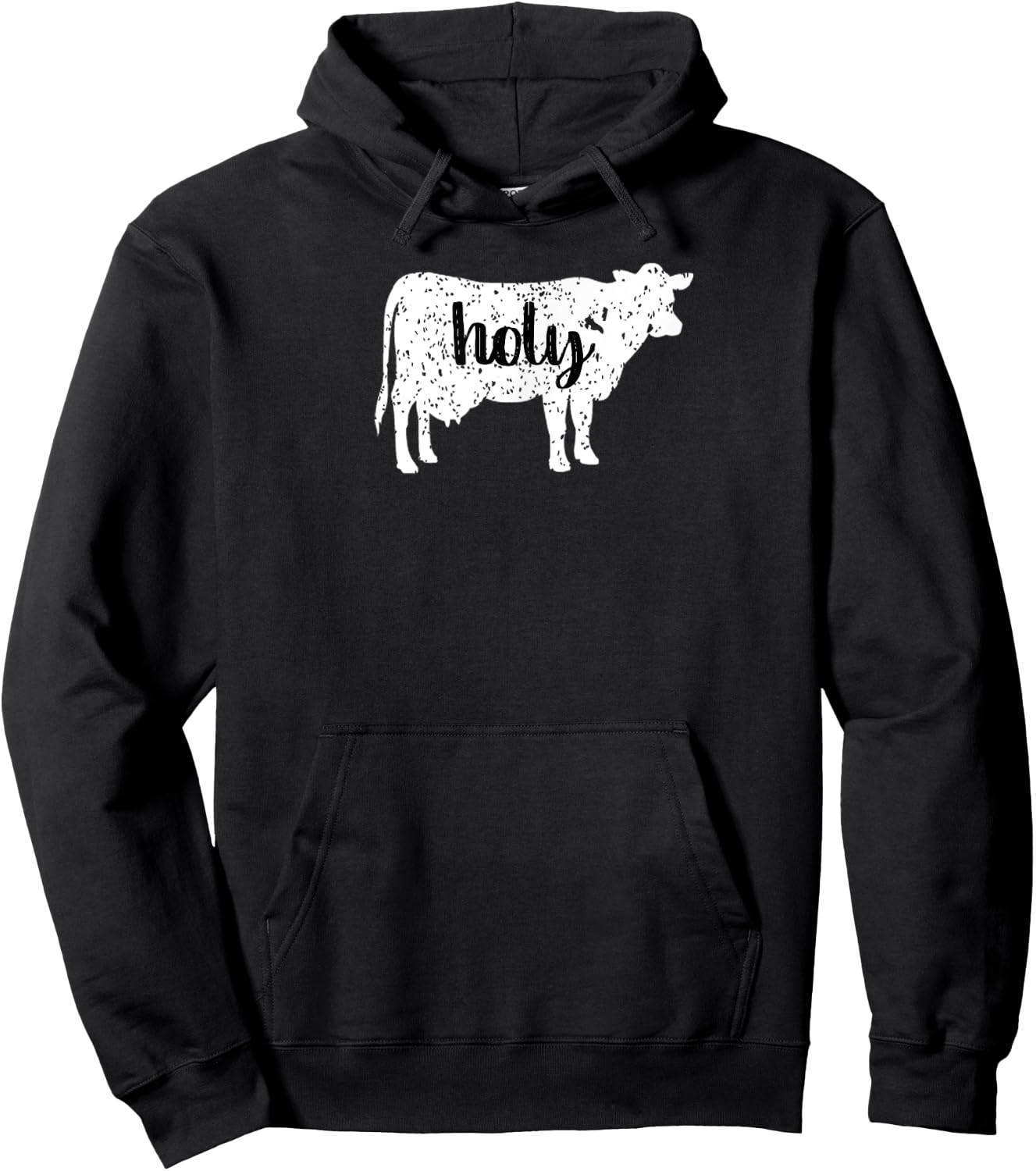 Holy Cow Funny Animal Humor Cow Pun Hoodie - Hoodie | Black
