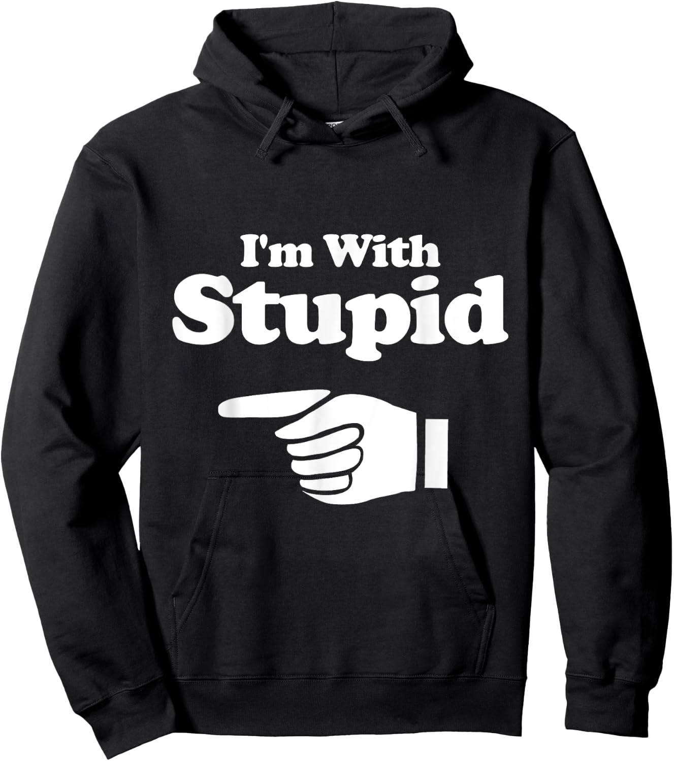 I'm With Stupid Shirt Pair, Couple, Brother Sister Funny Hoodie - Hoodie | Black
