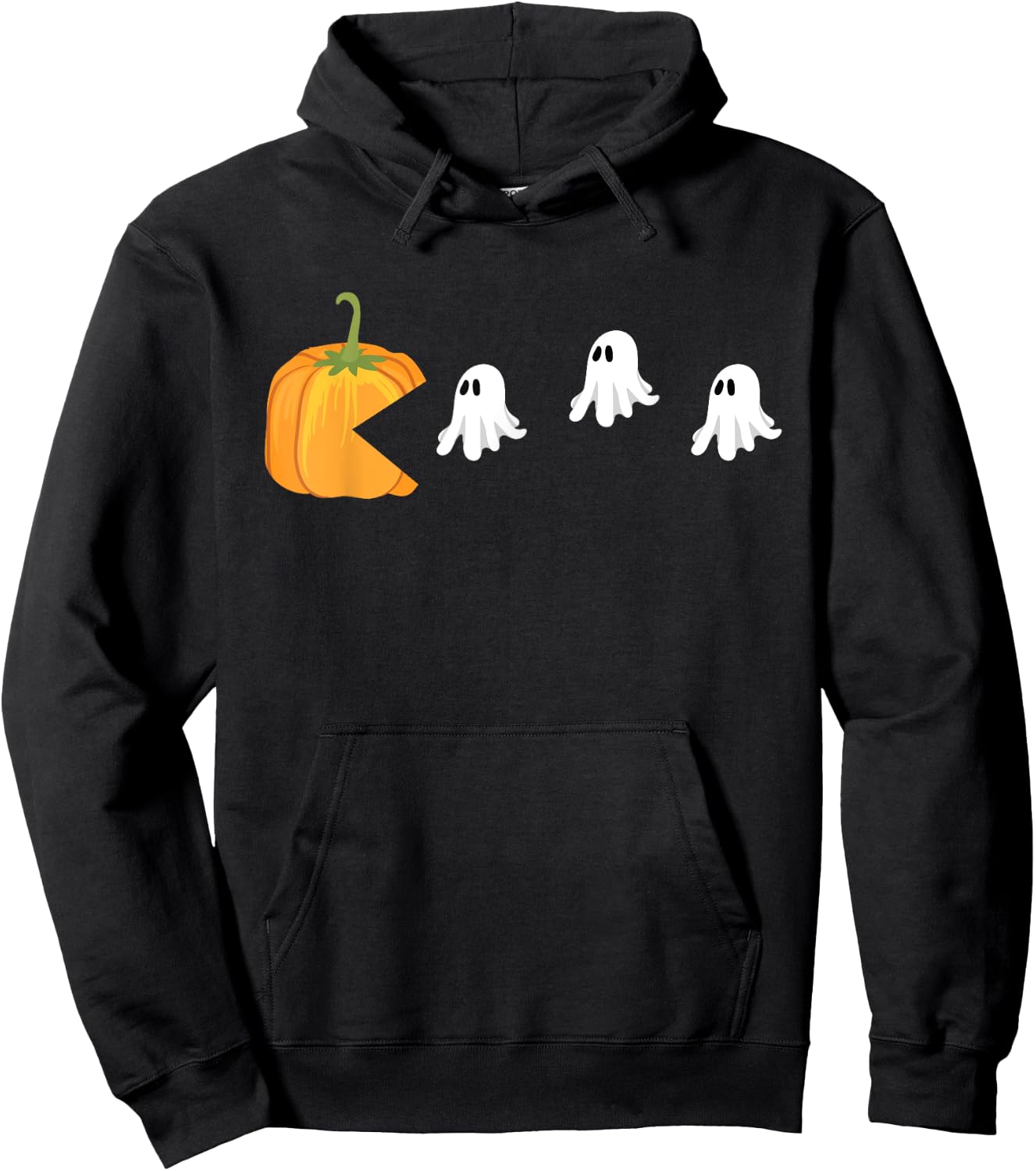 Pumpkin Eat Ghost Video Game Funny Gaming Halloween Gifts Hoodie - Hoodie | Black