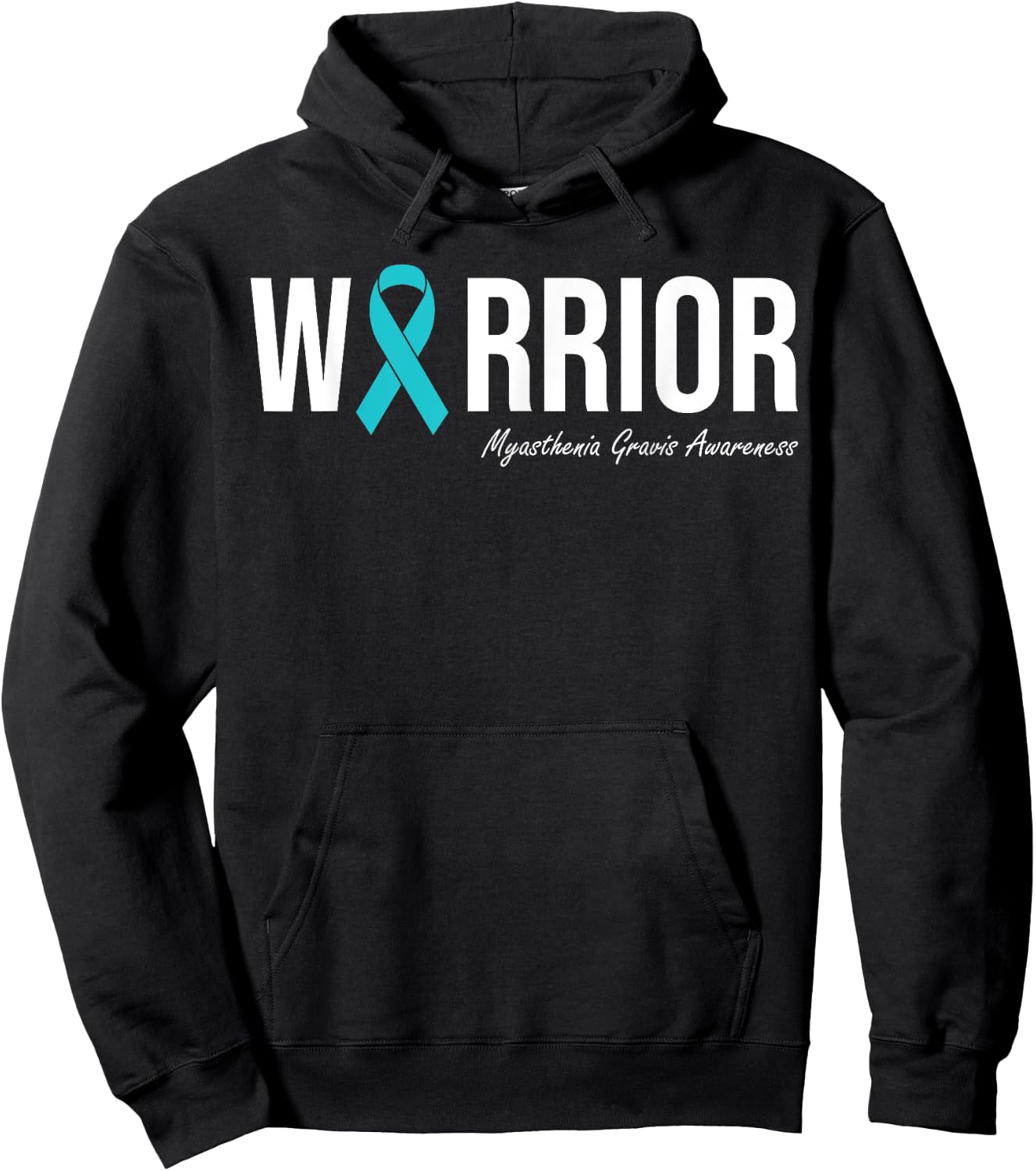 Myasthenia Gravis Awareness Teal Ribbon Hoodie - Hoodie | Black