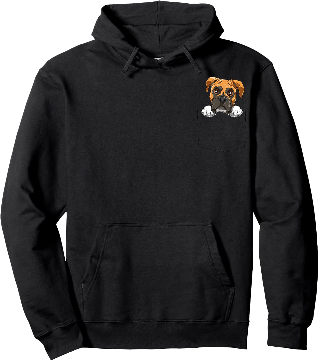 Boxer Dog Pocket Boxer Dog In Pocket Boxer Peeking Hoodie - Hoodie | Black