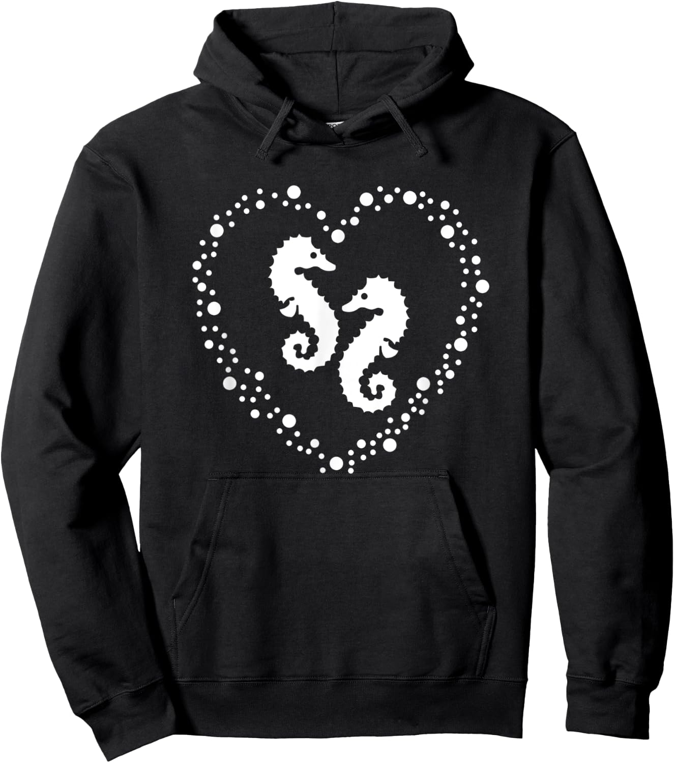 Seahorses in love in bubble heart mystical sea creatures Hoodie - Hoodie | Black