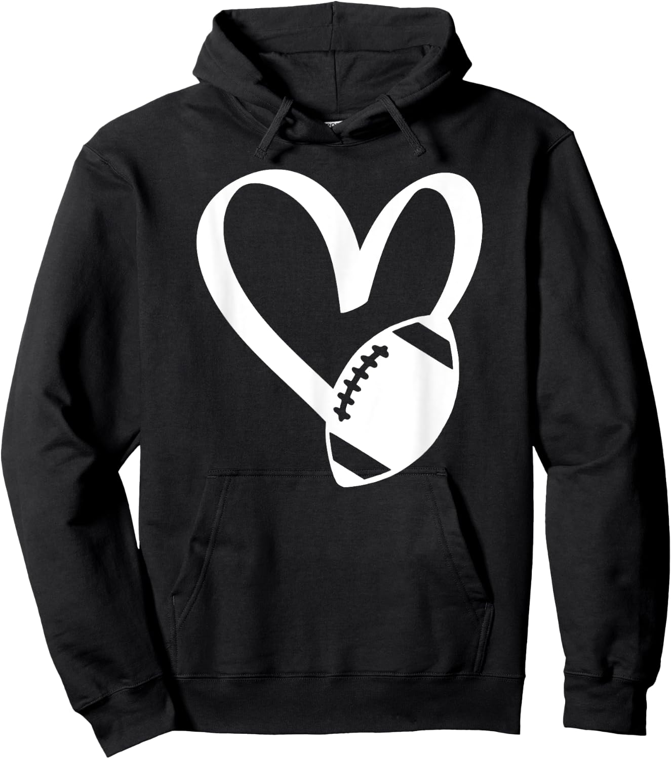 Football Heart Hoodie - Hoodie | Black