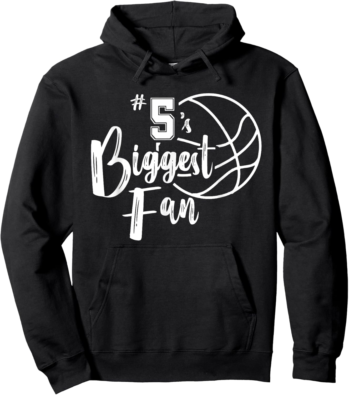 Five 5's Biggest Fan Shirt Basketball Mom Basketball Dad Hoodie - Hoodie | Black