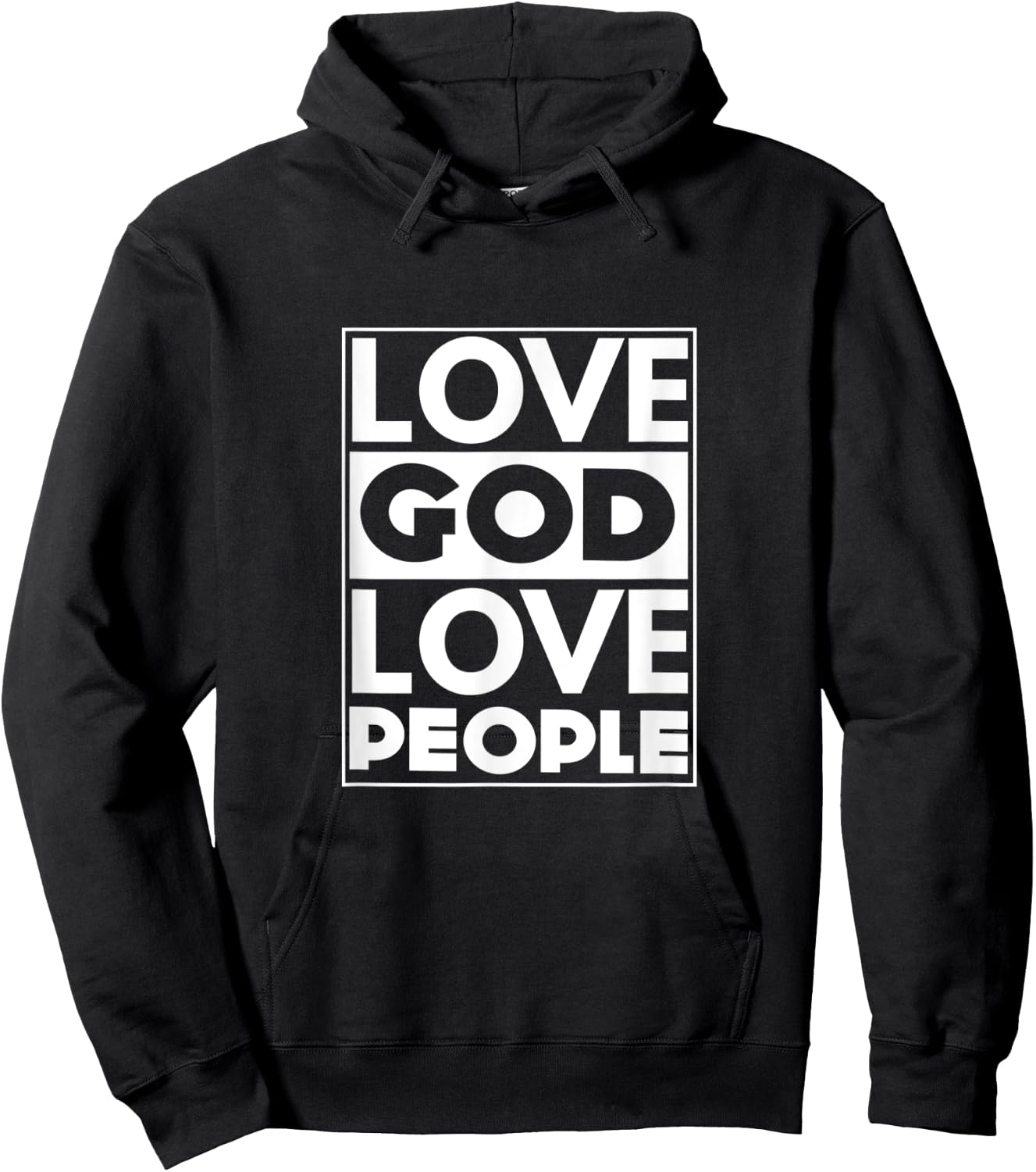 Love God Love People - Christian God Faith Hope - Squared Hoodie - Hoodie | Black