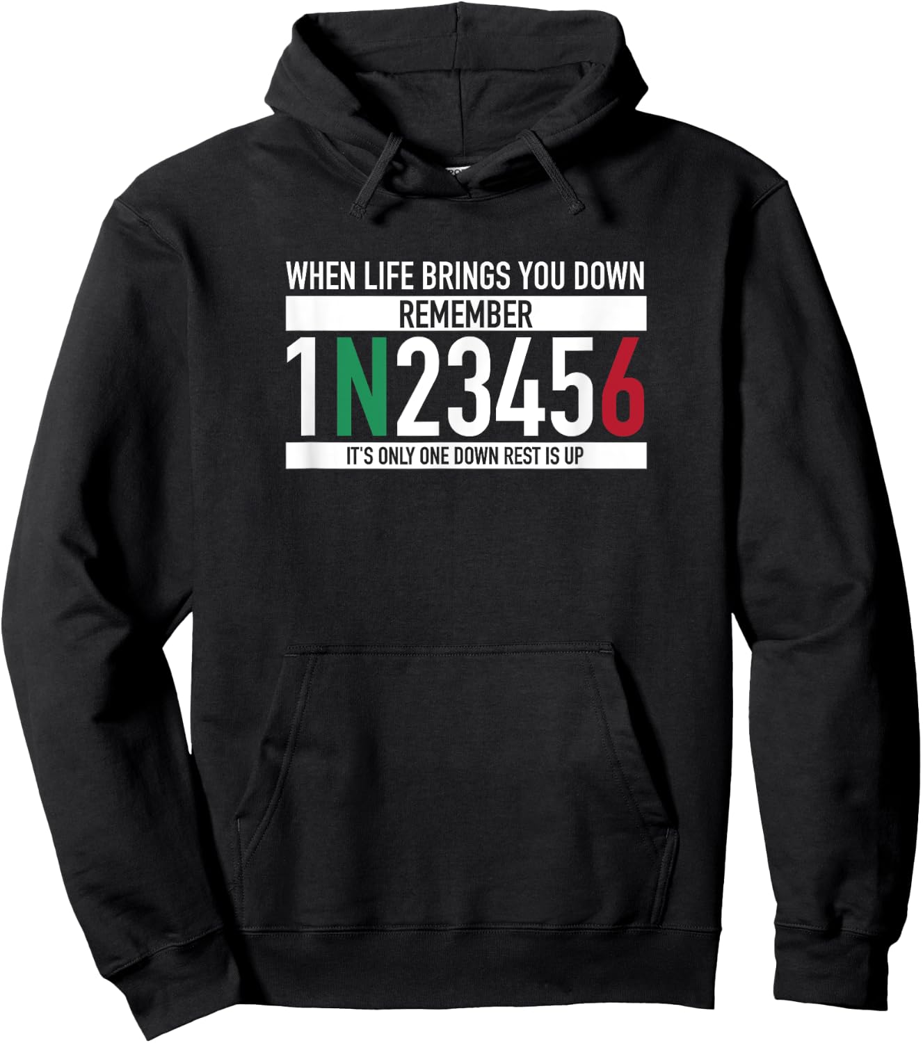 1N23456 Motorcycle Gear Shift Motorcyclist Hoodie - Hoodie | Black
