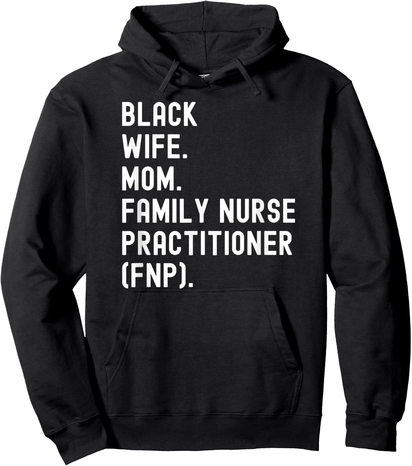 Black Wife Mom Family Nurse Practitioner FNP Hoodie - Hoodie | Black