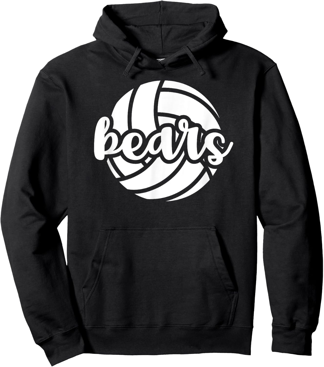 Bears Volleyball Team Mascot School Spirit Game Day Hoodie - Hoodie | Black