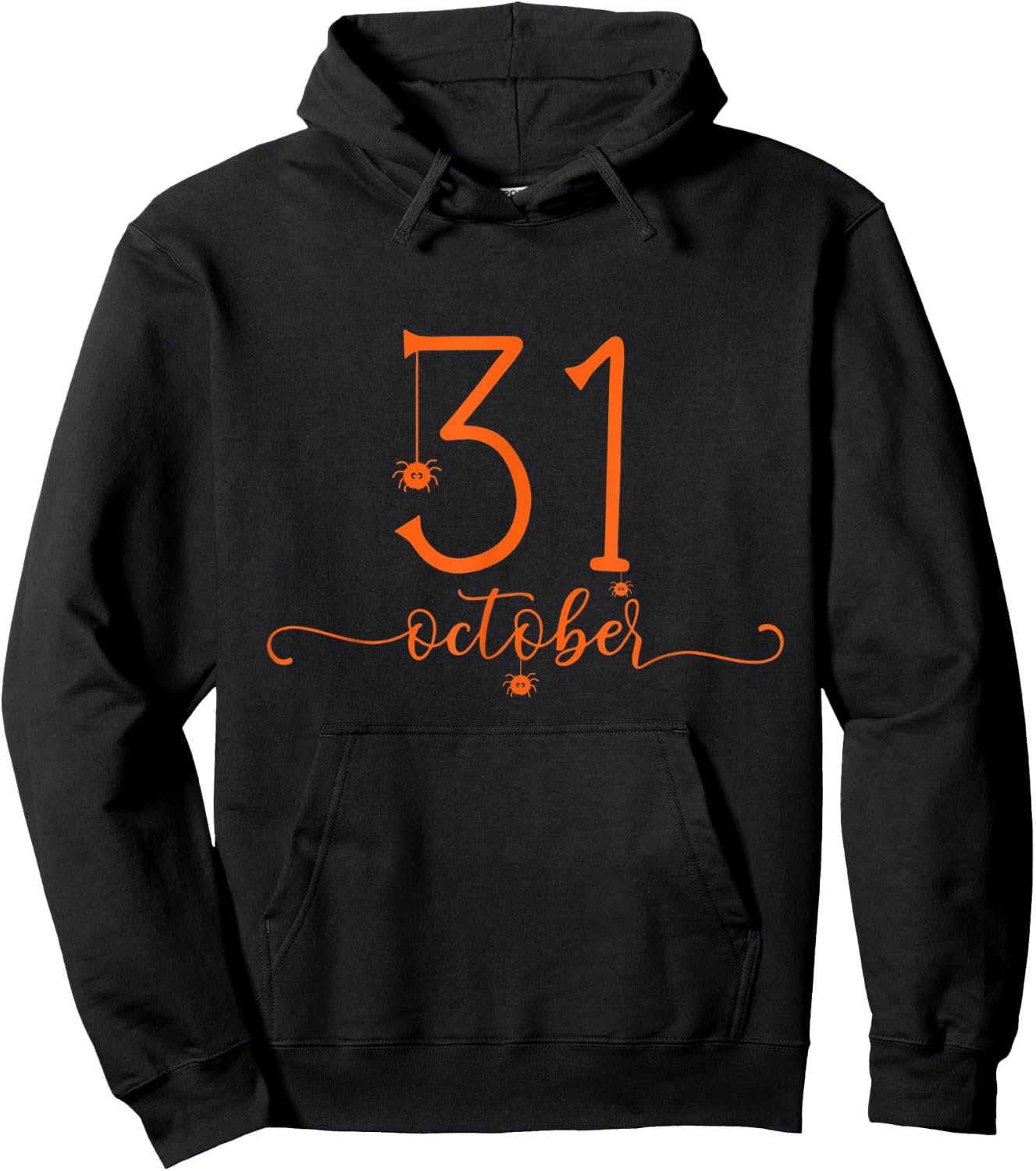 31 October Funny Halloween Pumpkin With Spider Spooky Season Hoodie - Hoodie | Black
