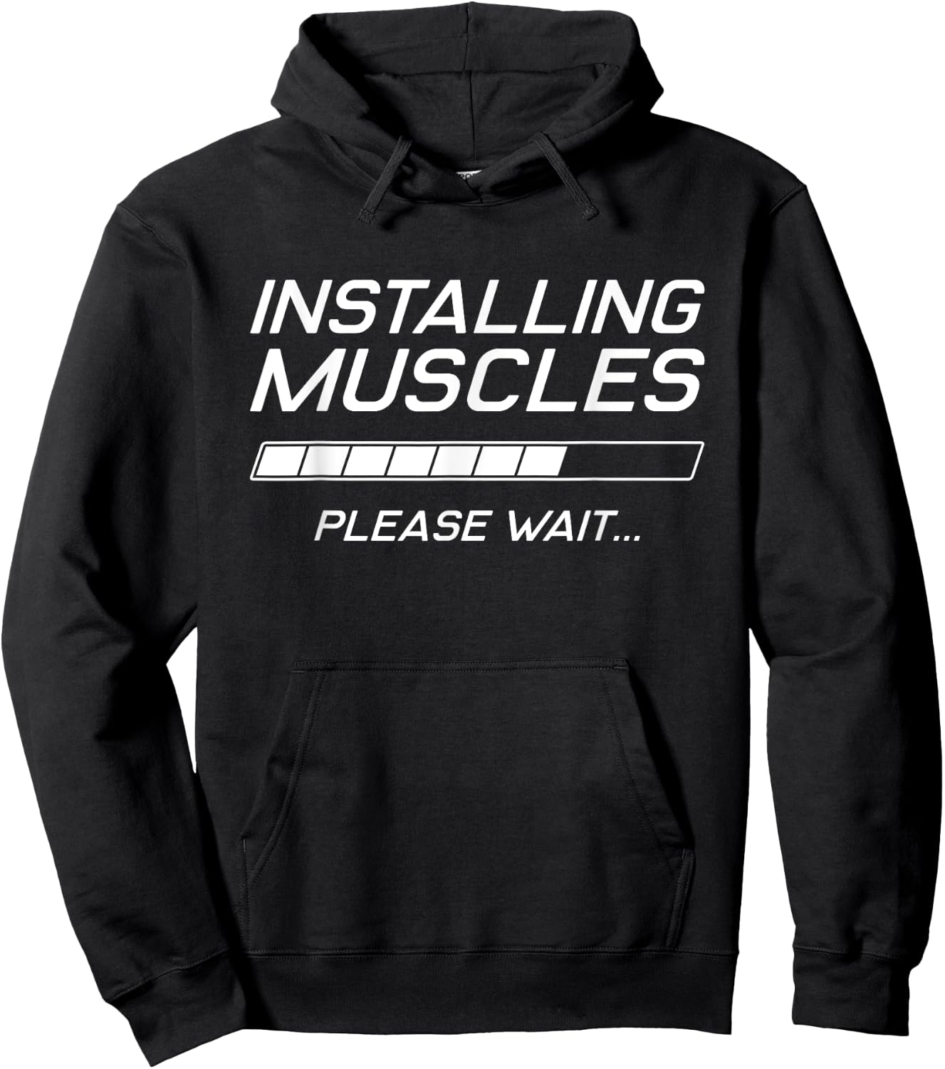 Funny Gym Workout Installing Muscles Please Wait Hoodie - Hoodie | Black