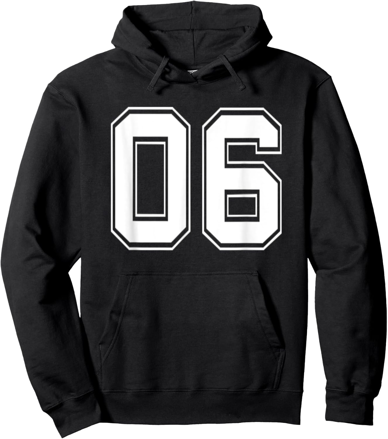 Number 06 Baseball Football Soccer Birthday Hoodie - Hoodie | Black