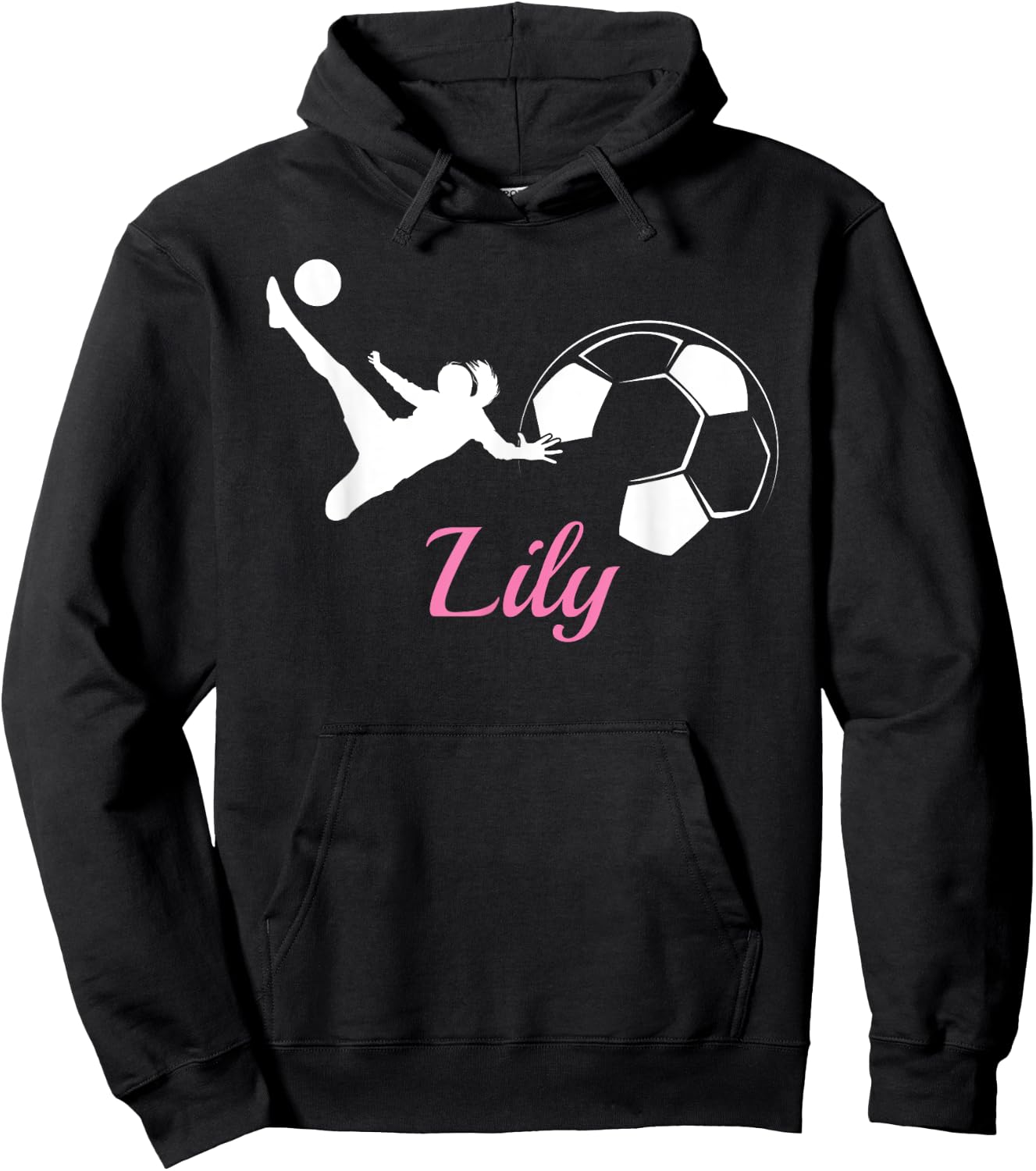 Lily Name Shirt Soccer Personalized Gift Hoodie - Hoodie | Black