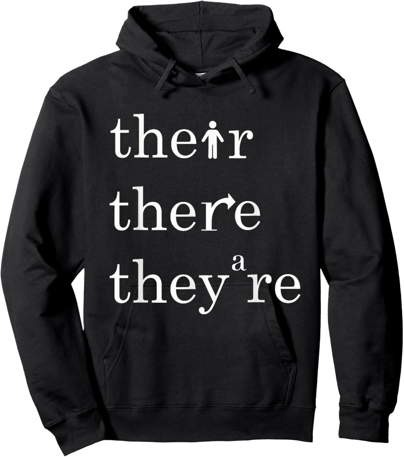 Their, There, and They're - English Teacher Correct Grammar Hoodie - Hoodie | Black