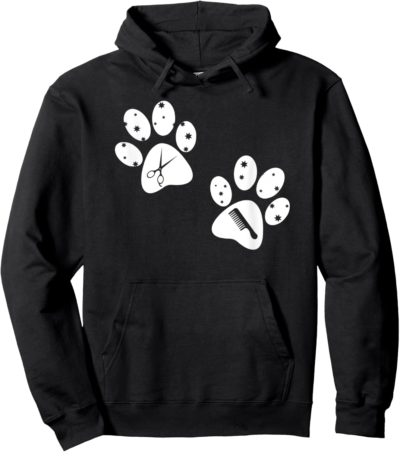 Paw Dog Groomer Shirt Funny Cute Pet Grooming Pet Dog Lover Women Hoodie - Hoodie | Black