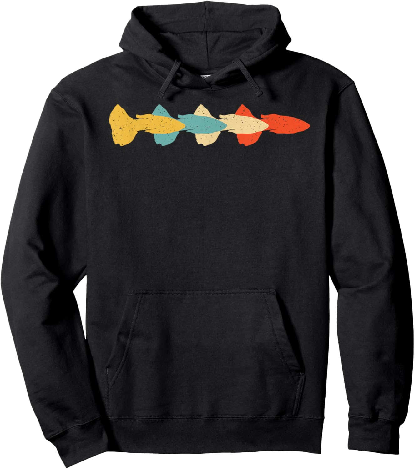 Guppy Vintage Retro Rainbow fish Pet Lover 60s 70s Gift Hoodie - Hoodie | Black