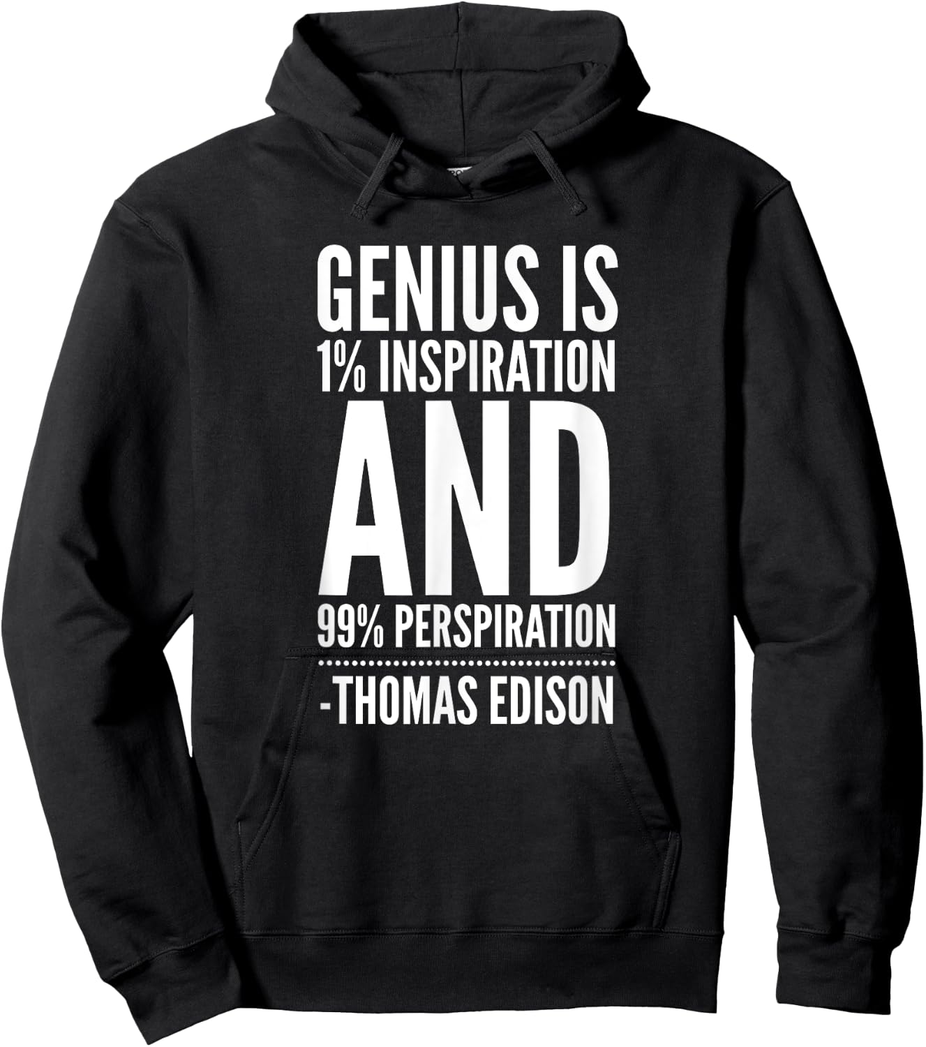 Inspirational Quote by Thomas Edison Hoodie - Hoodie | Black