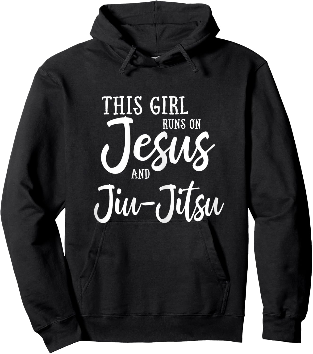 This Girl Runs On Jesus And Jiu Jitsu Christian Gift Hoodie - Hoodie | Black