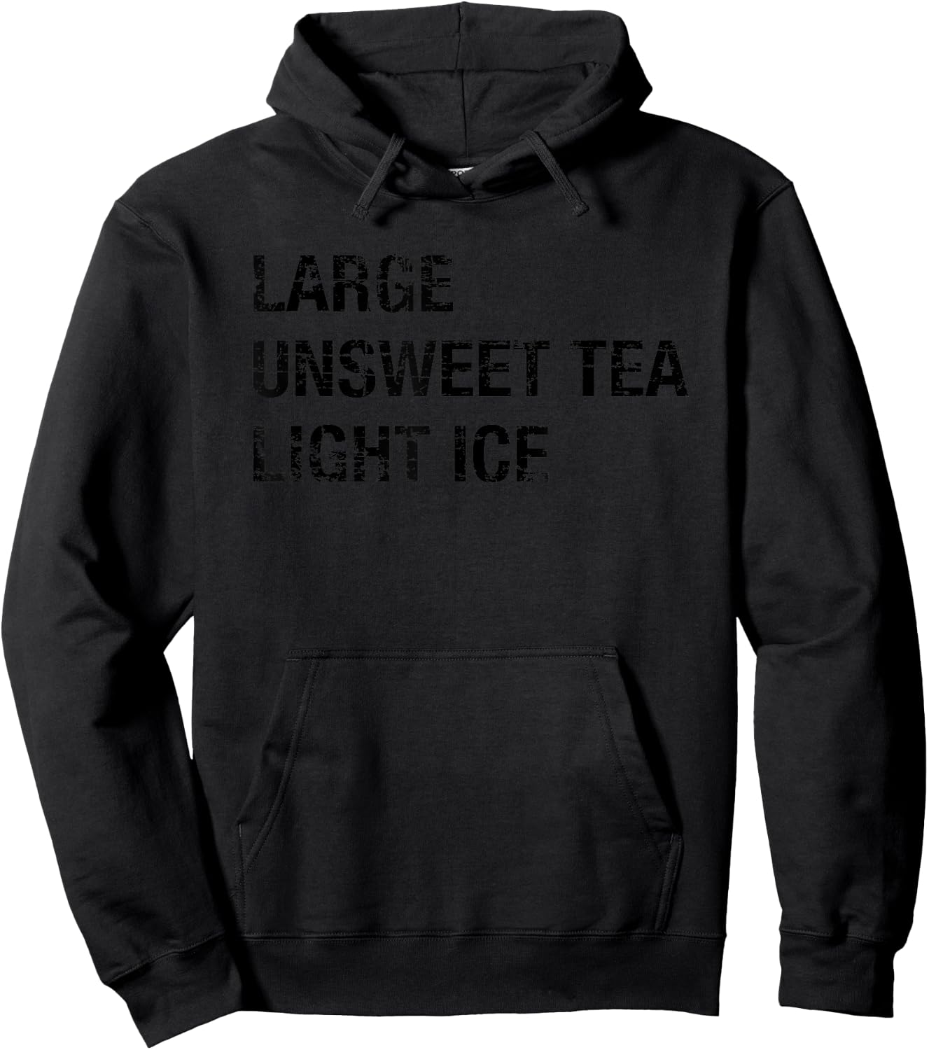 Large Unsweet Tea Light Ice Funny Mom Morning Gift Dark Hoodie - Hoodie | Black