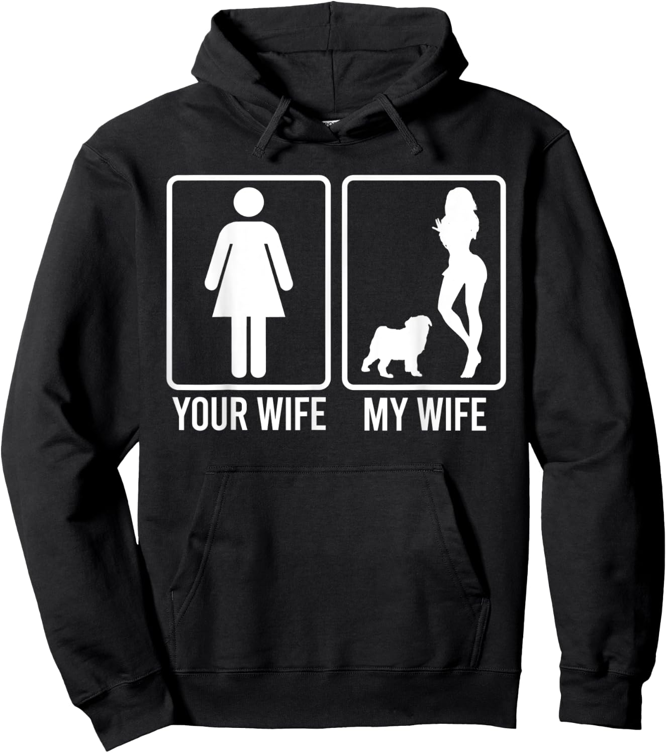 Your Wife My Wife Shirt For Husband, Pug Dog Dad Men Women Hoodie - Hoodie | Black